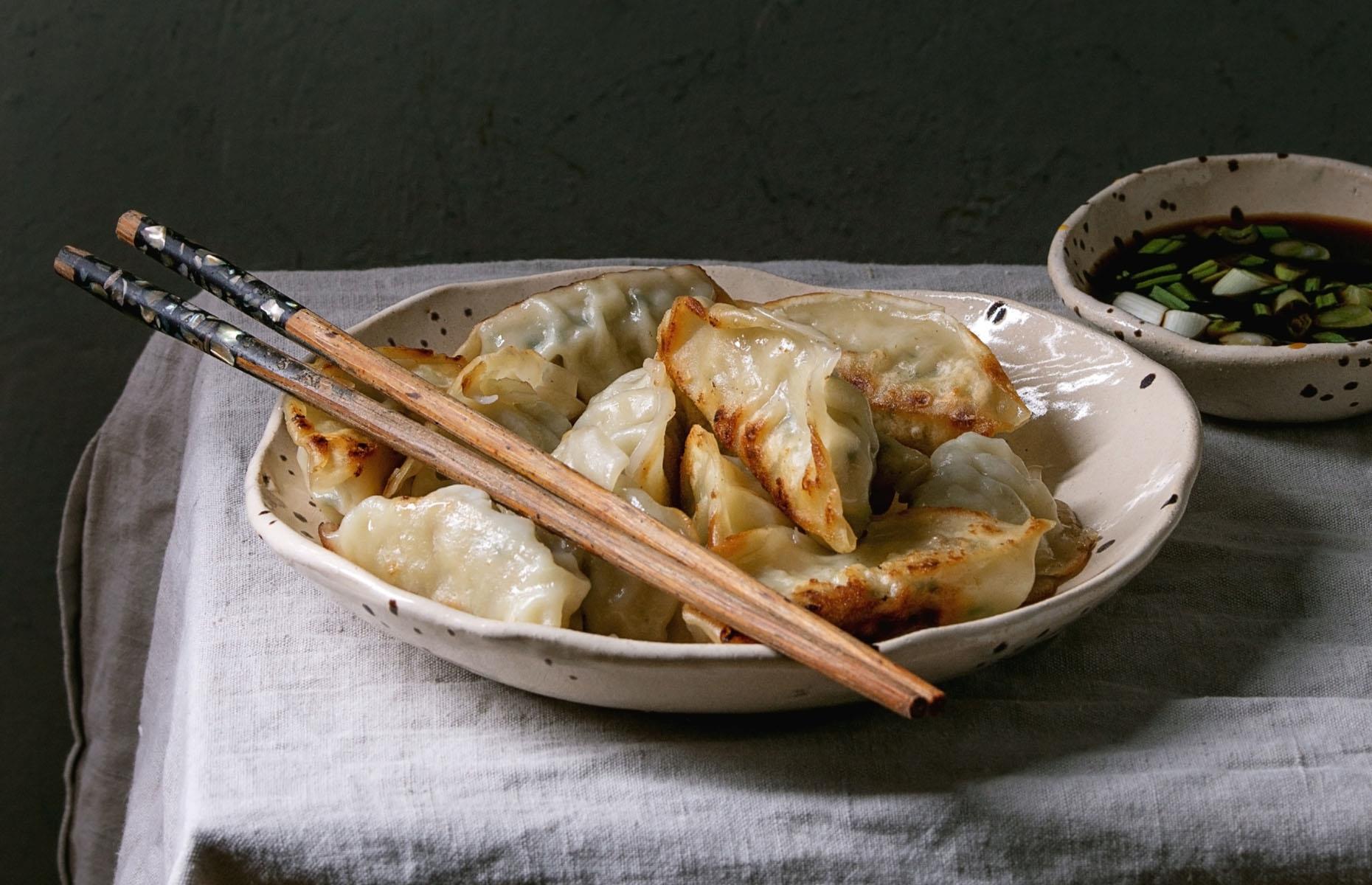 Ginger and prawn potstickers