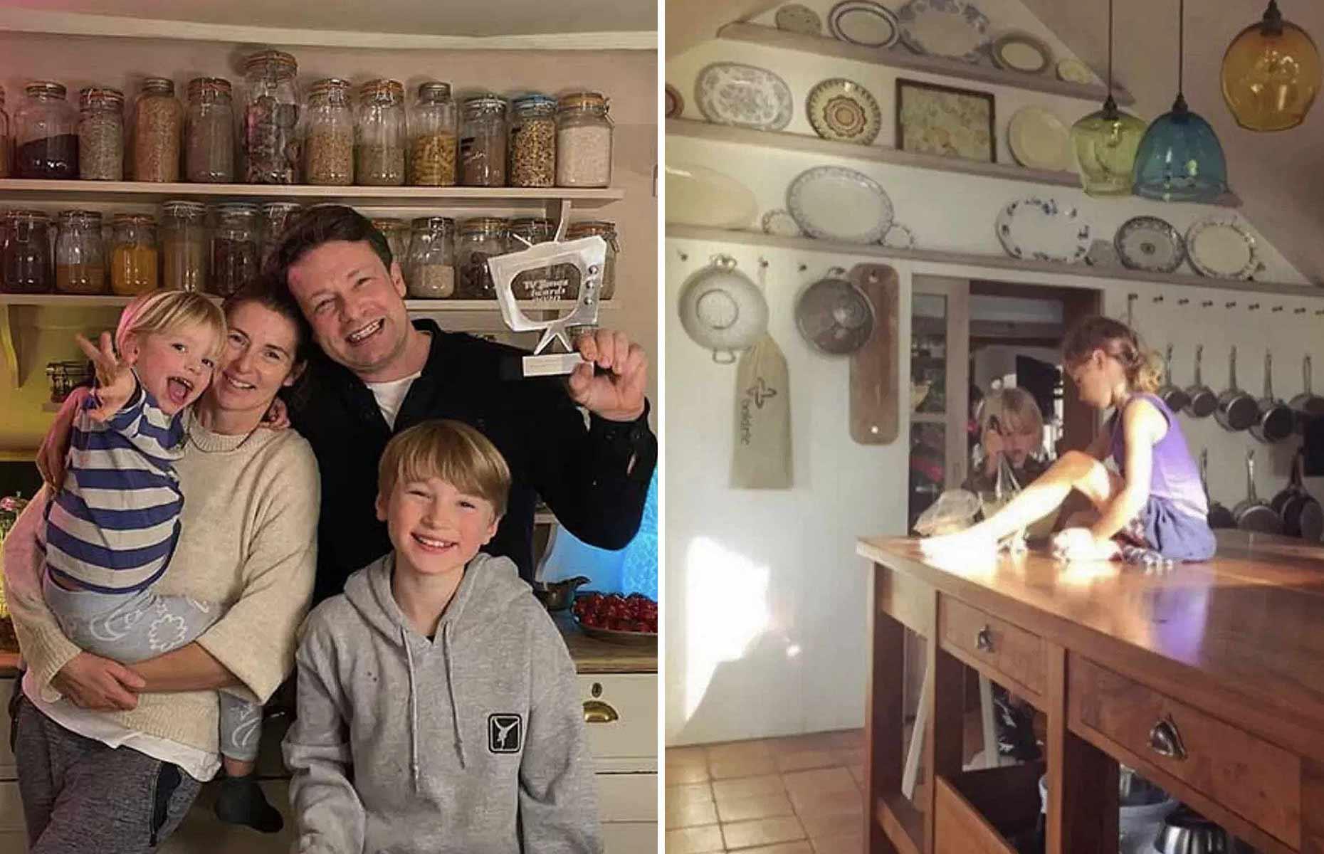 Jamie Oliver's stately home: charming, traditional kitchen