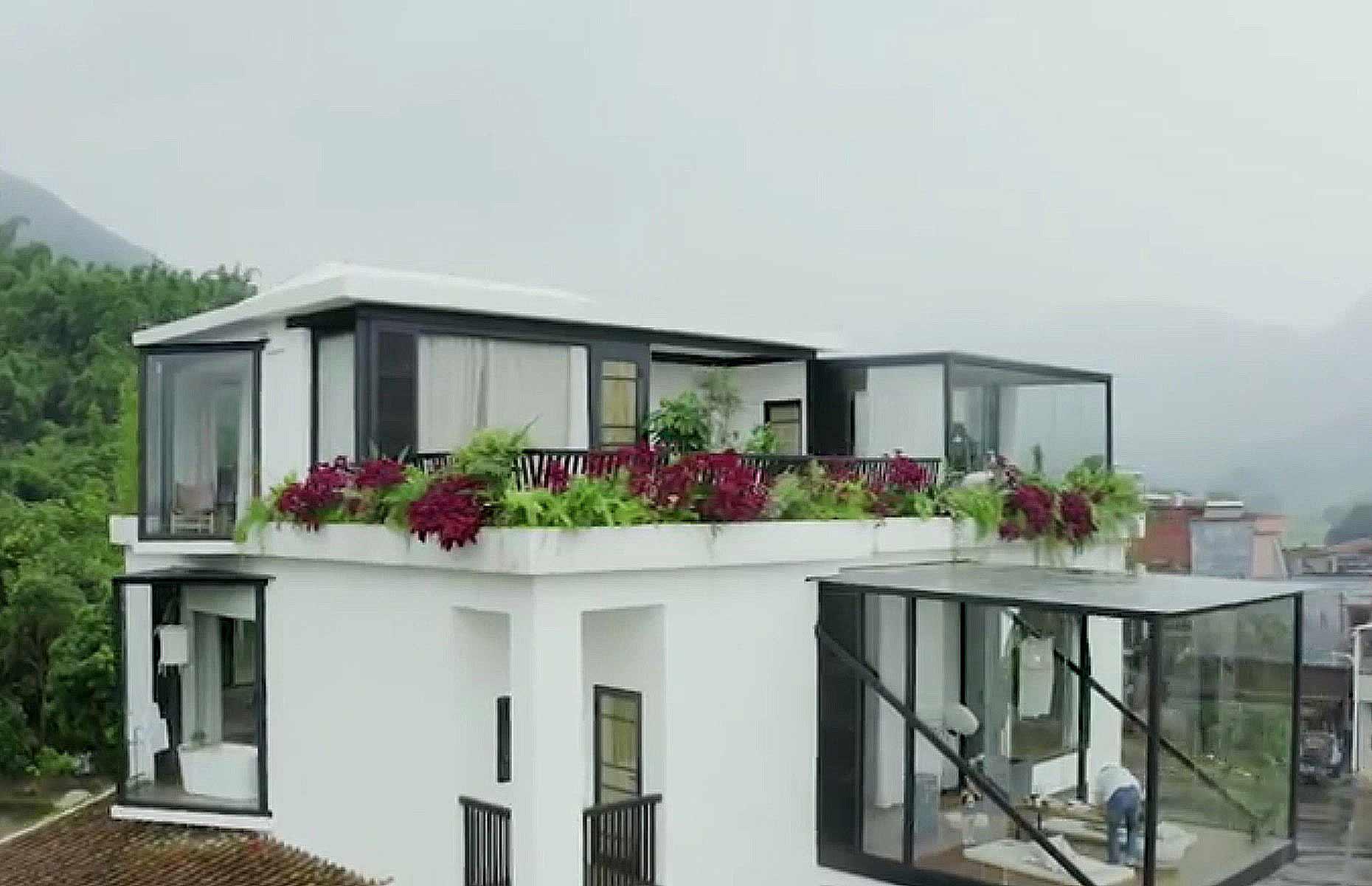 Resplandeciente jardín en la azotea