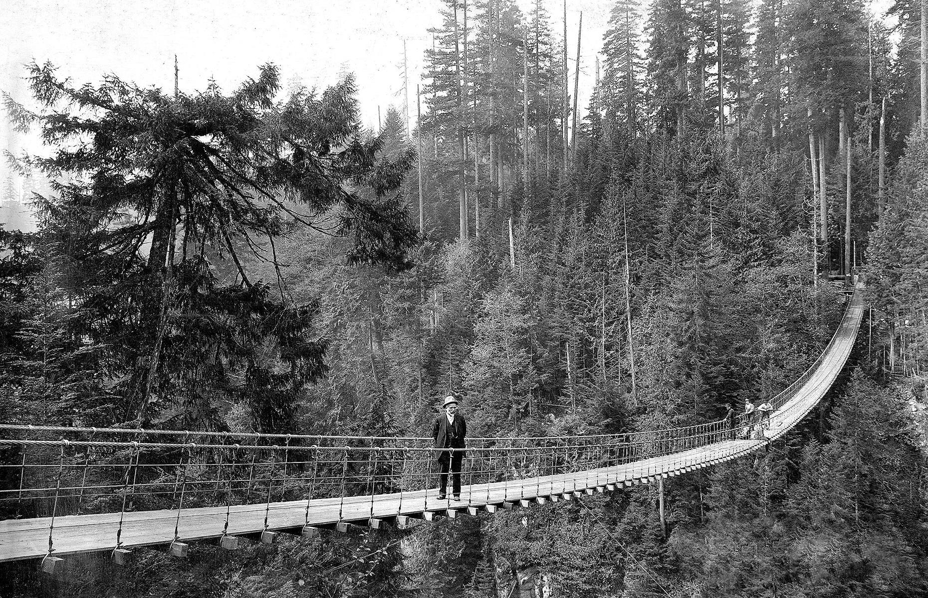 Capilano Suspension Bridge, British Columbia, Canada (c.1919)