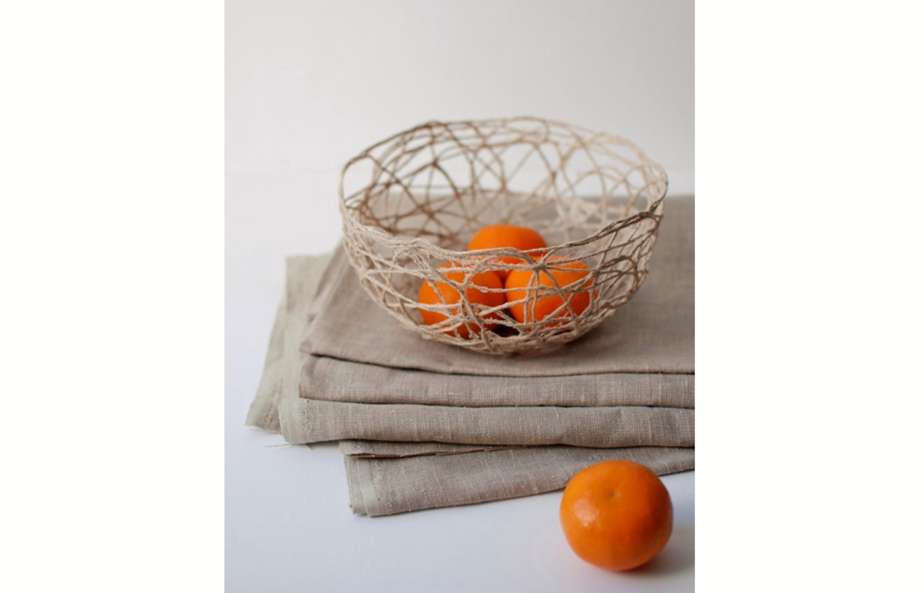 Sculptural string fruit bowls