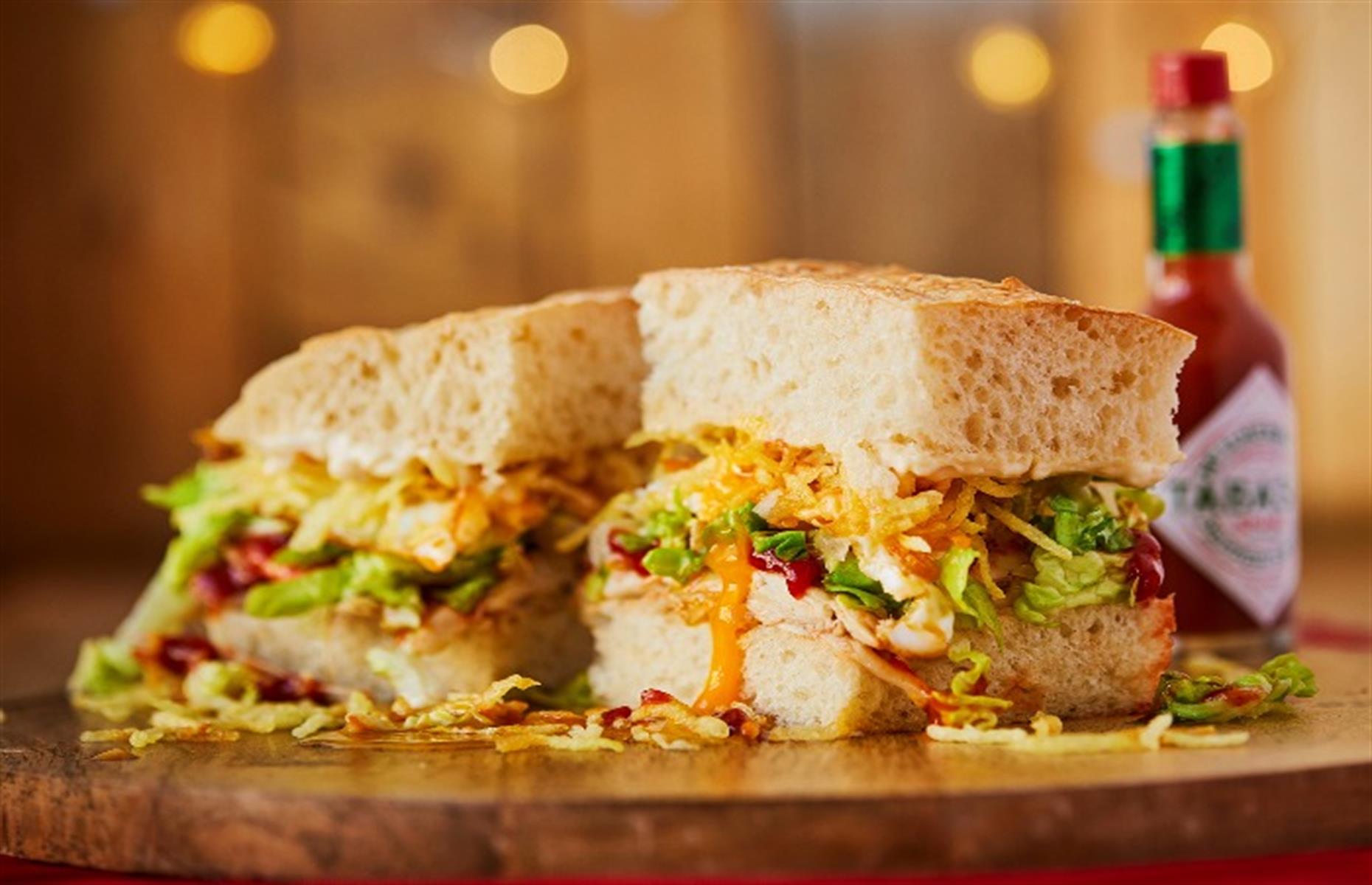 Turkey and spicy ketchup sandwich