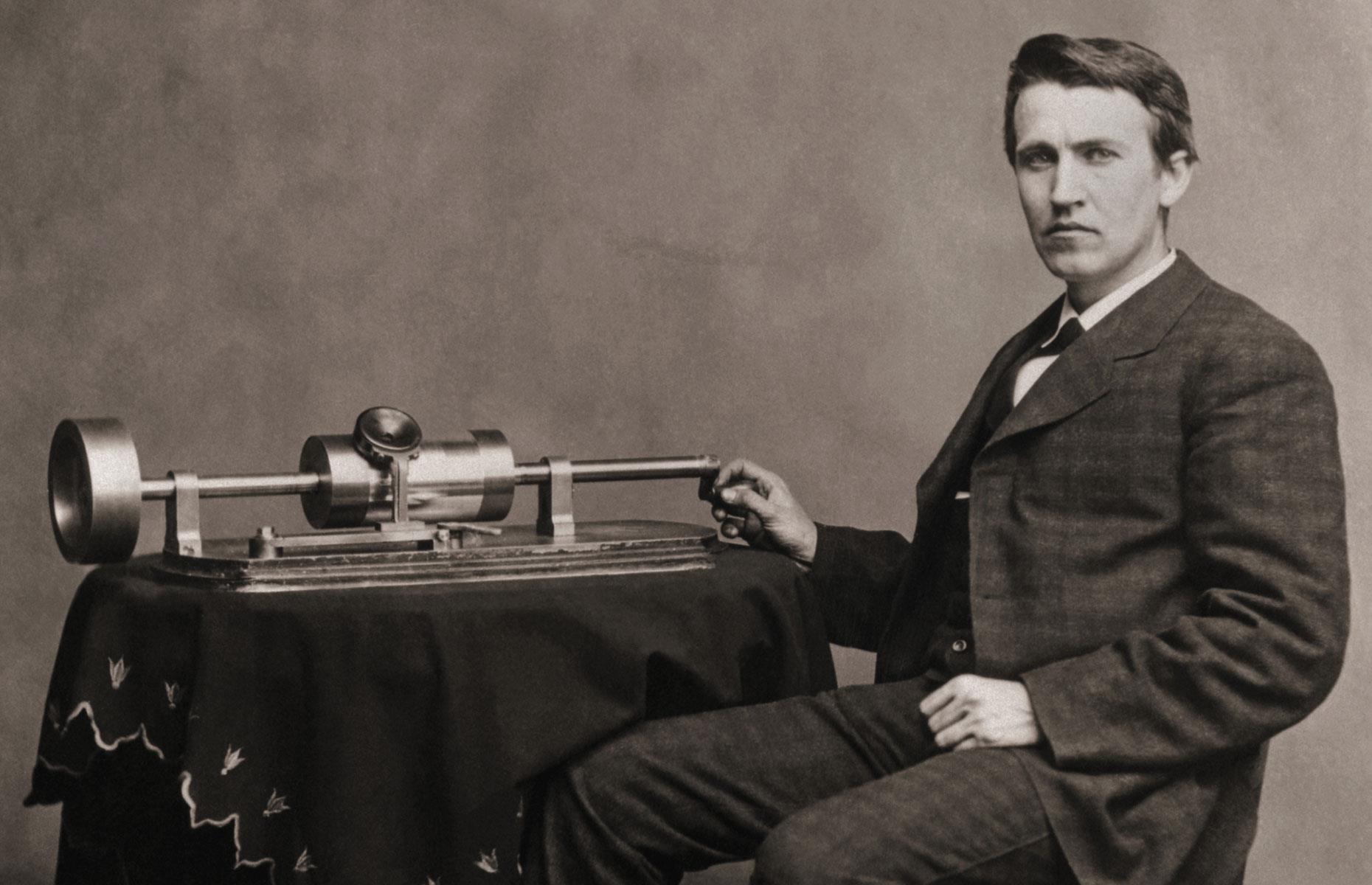 The invention of the phonograph paves the way for vinyl records