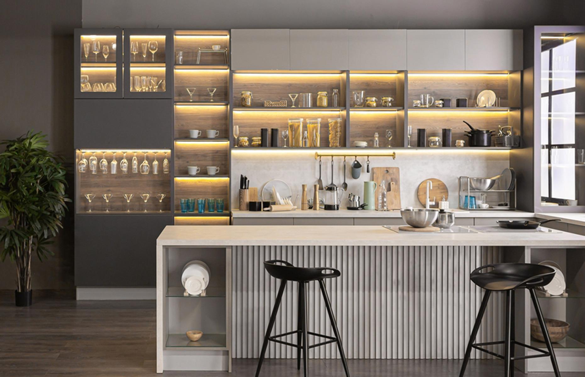 Light up kitchen cabinetry