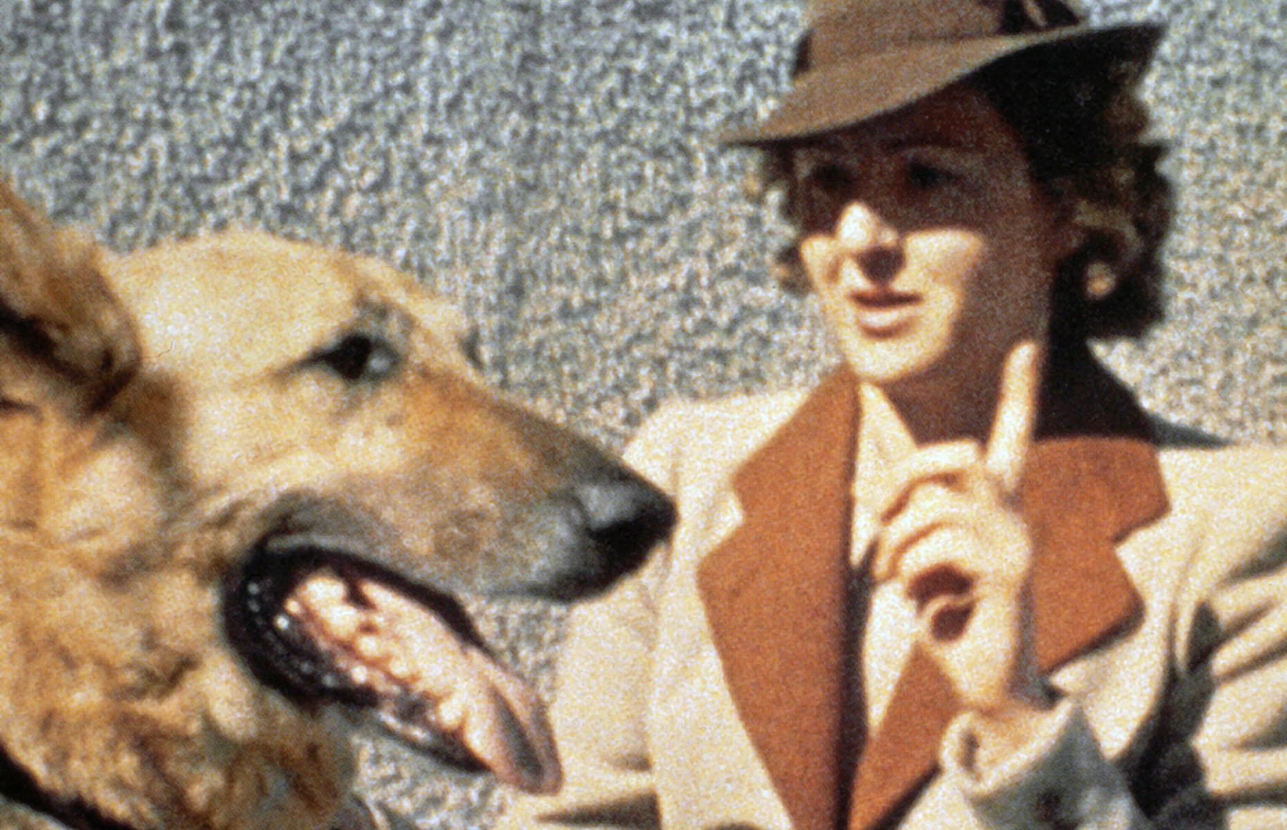 1942: Eva Braun with Hitler's dog, Berchtesgaden, Germany