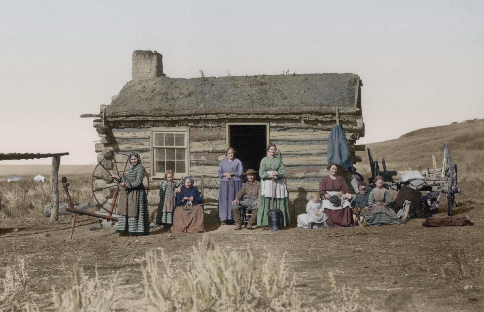 Una familia mormona, Utah, 1870