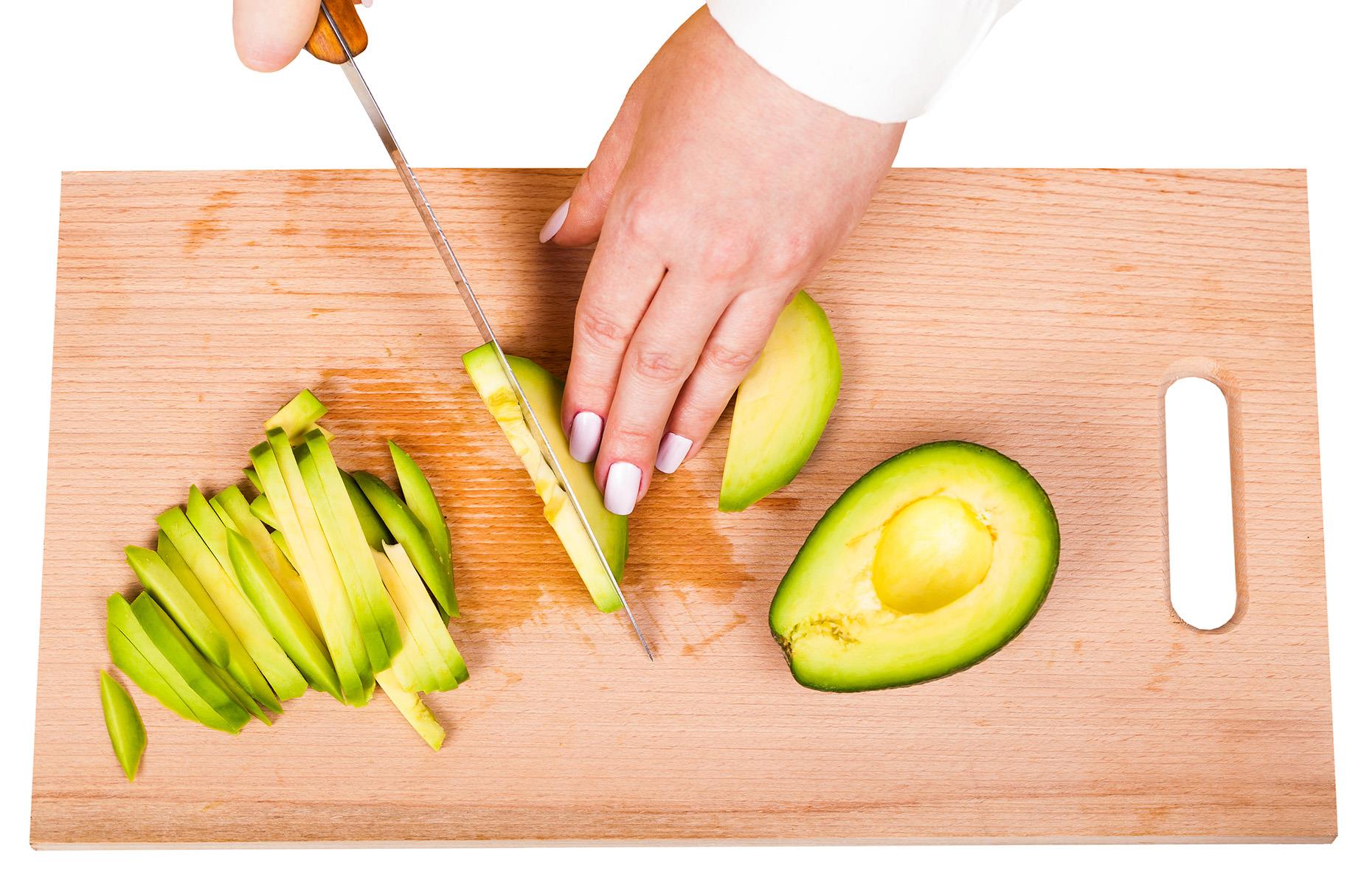 Cuts from slicing an avocado