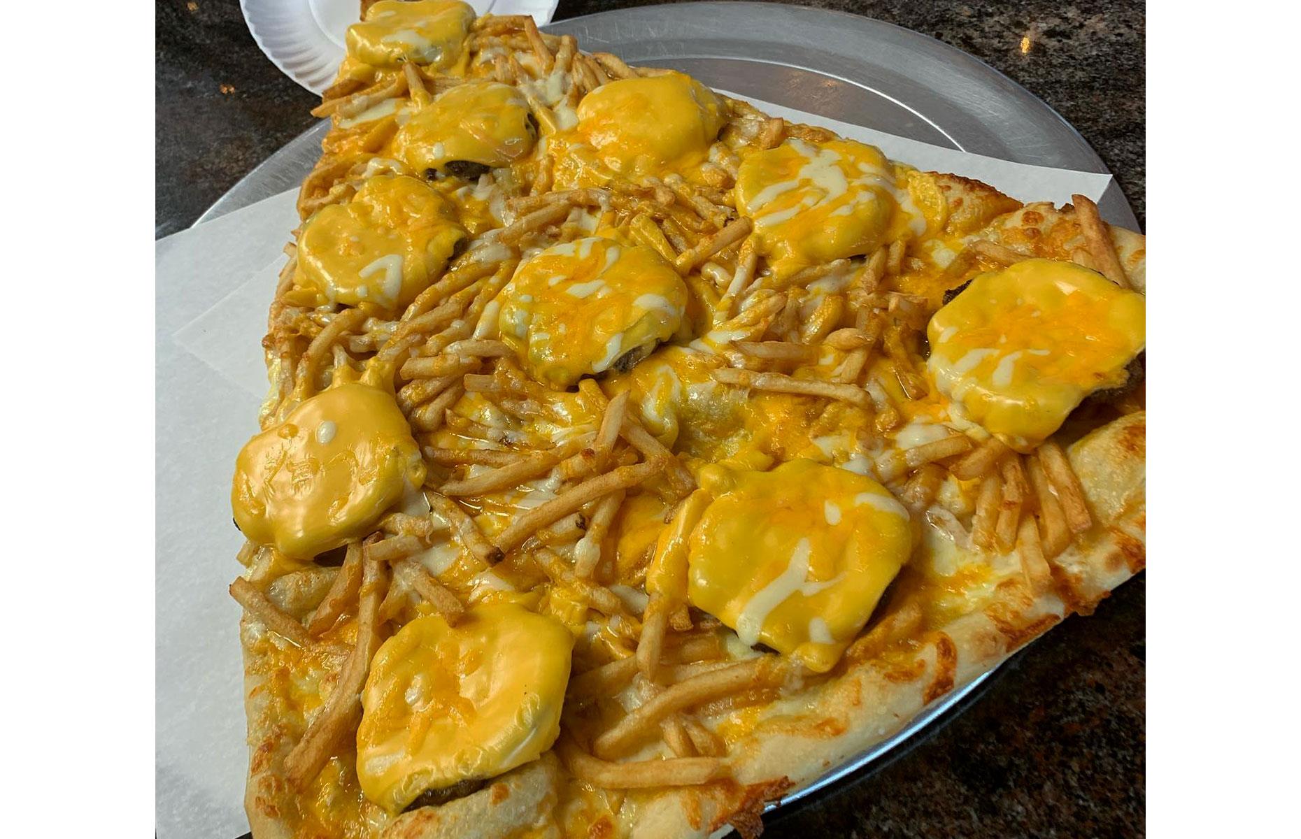 26. Cheeseburger and fries, Pizza Barn, Yonkers, New York, USA