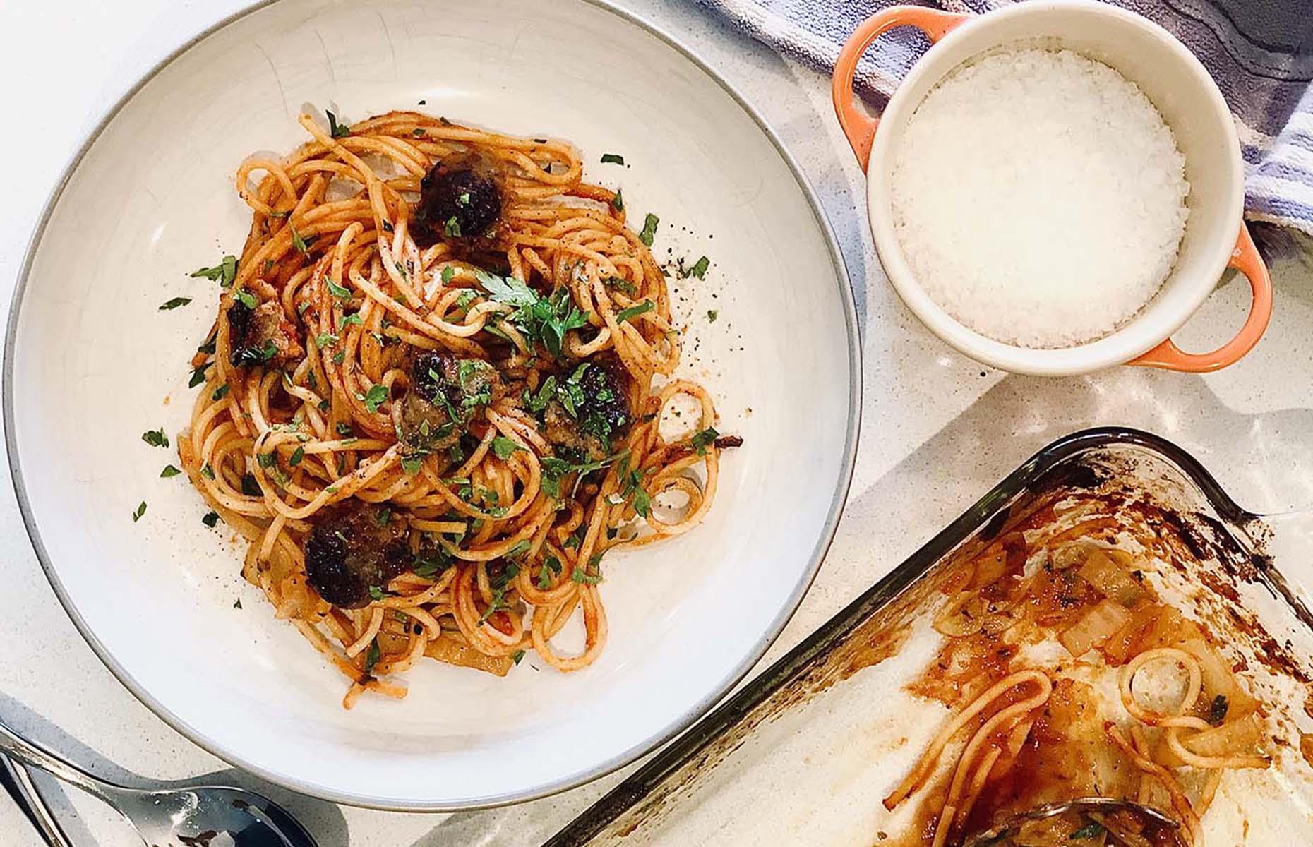 Traybake spaghetti