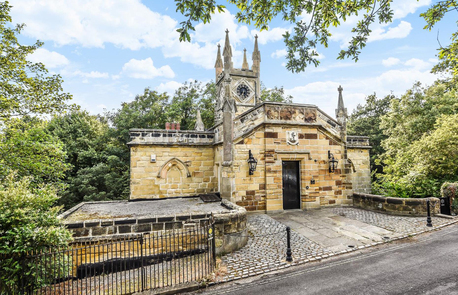 Gothic clock house, East Sussex, UK