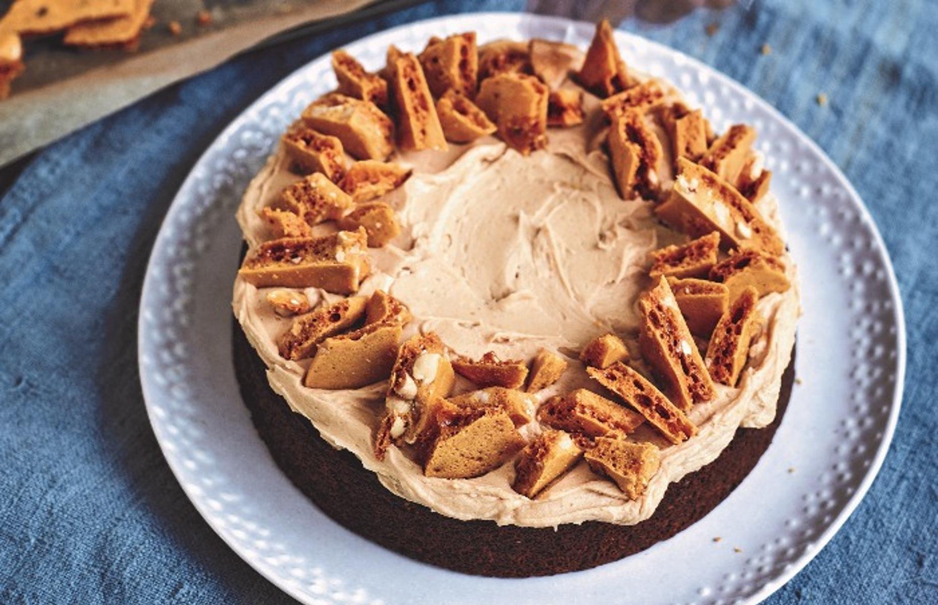 67. Peanut honeycomb banana cake