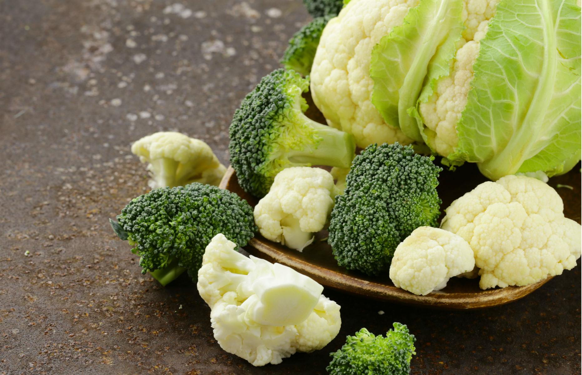 Broccoli stems and cauliflower stalks