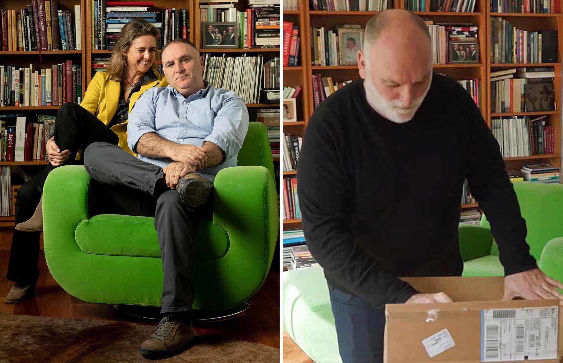 José Andrés's contemporary home: sophisticated library nook