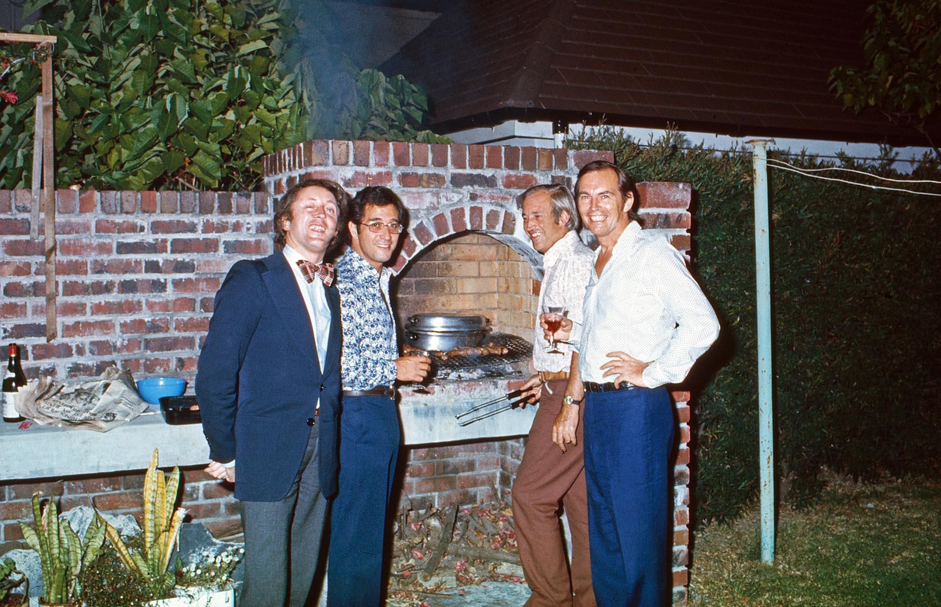 1970: Dr Christiaan Barnard grills with friends 