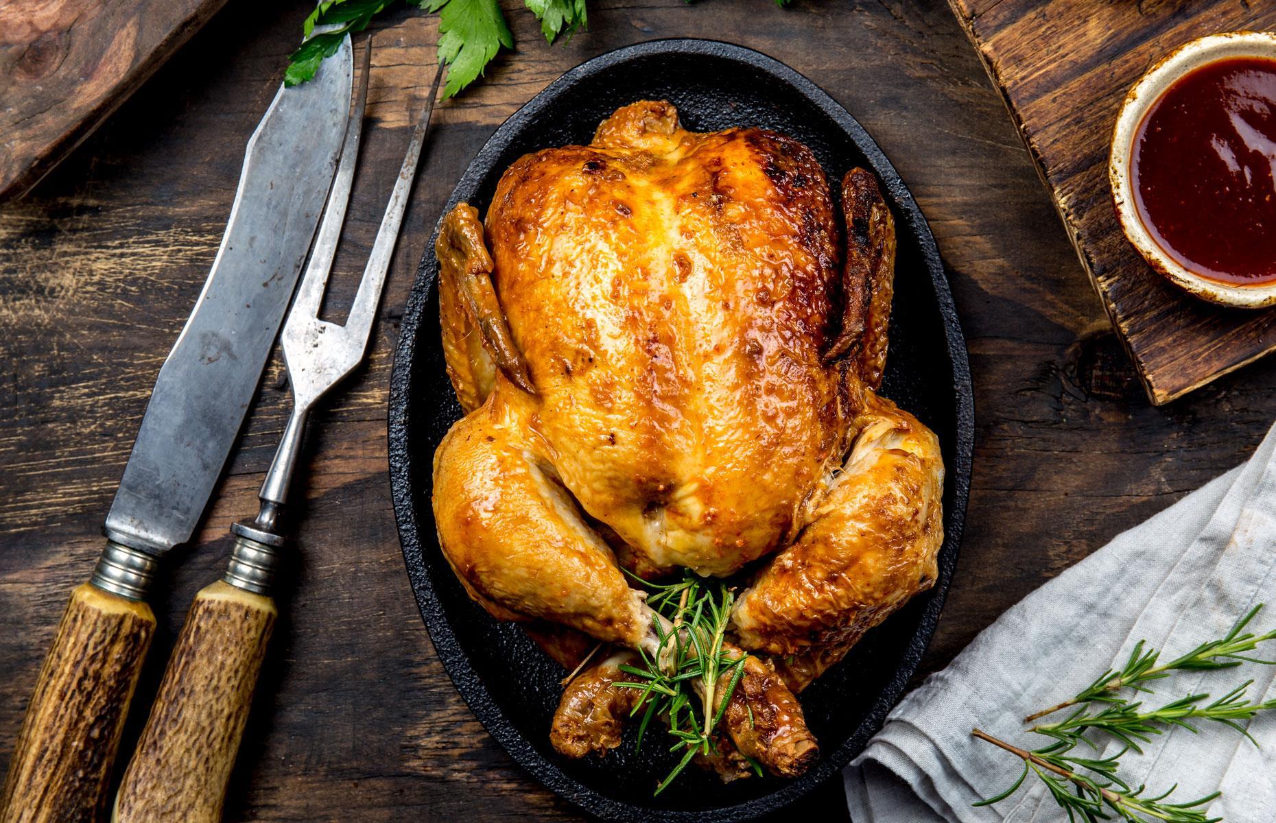 Dry chicken to help it brown