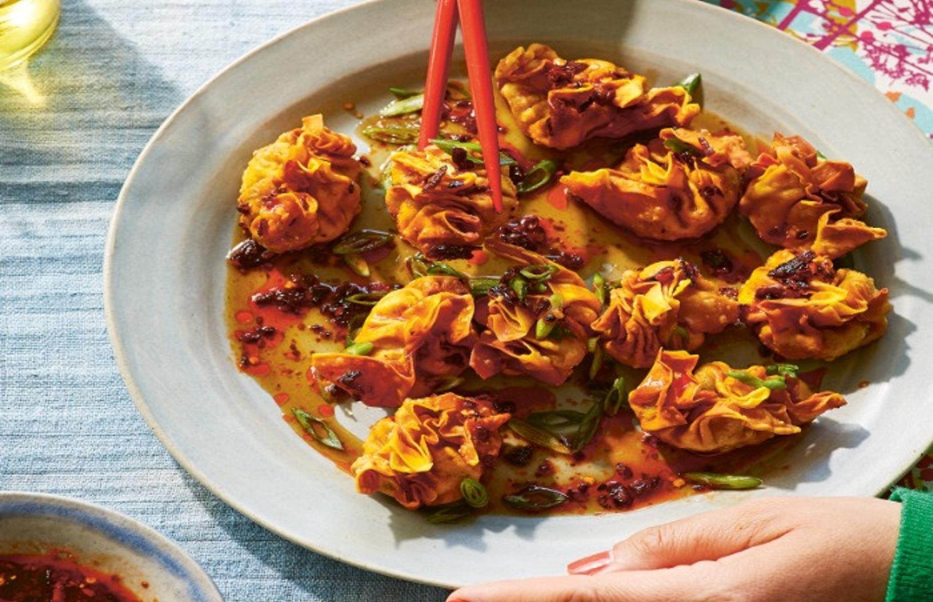 Vietnamese sweet potato and water chestnut wontons