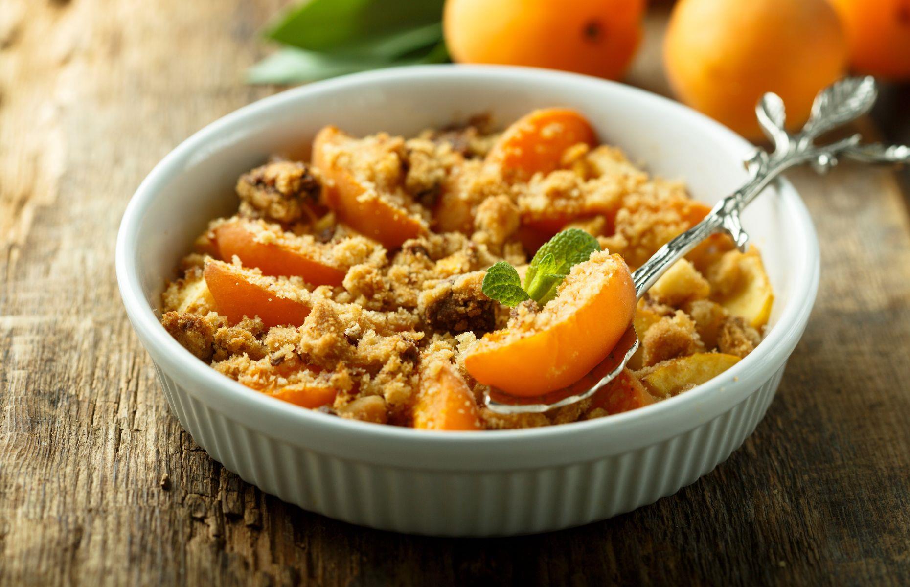 Apricot and almond crumble
