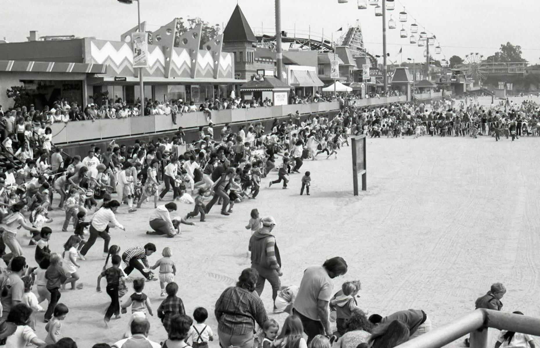 Then: Santa Cruz Beach Boardwalk, California