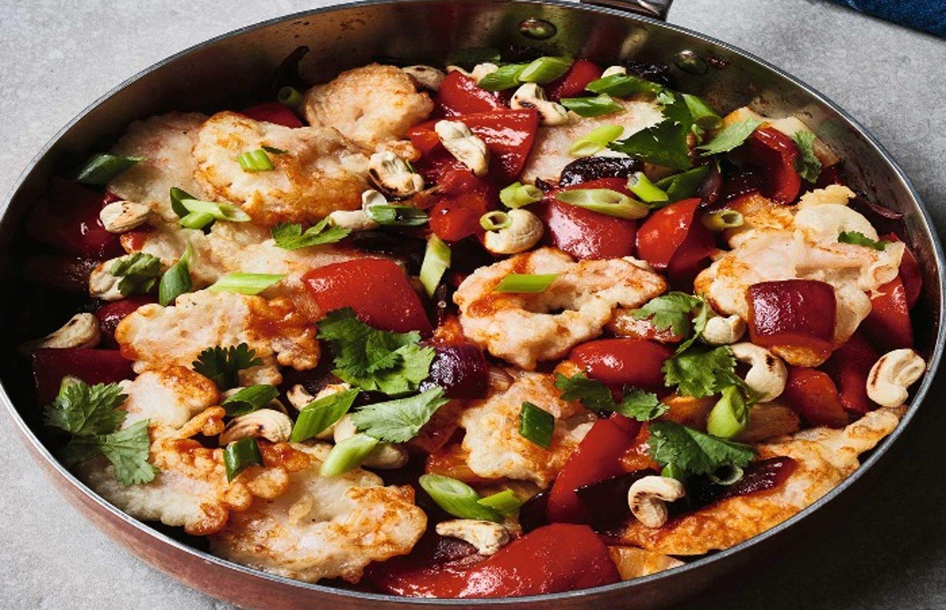 Sweet and sour prawns