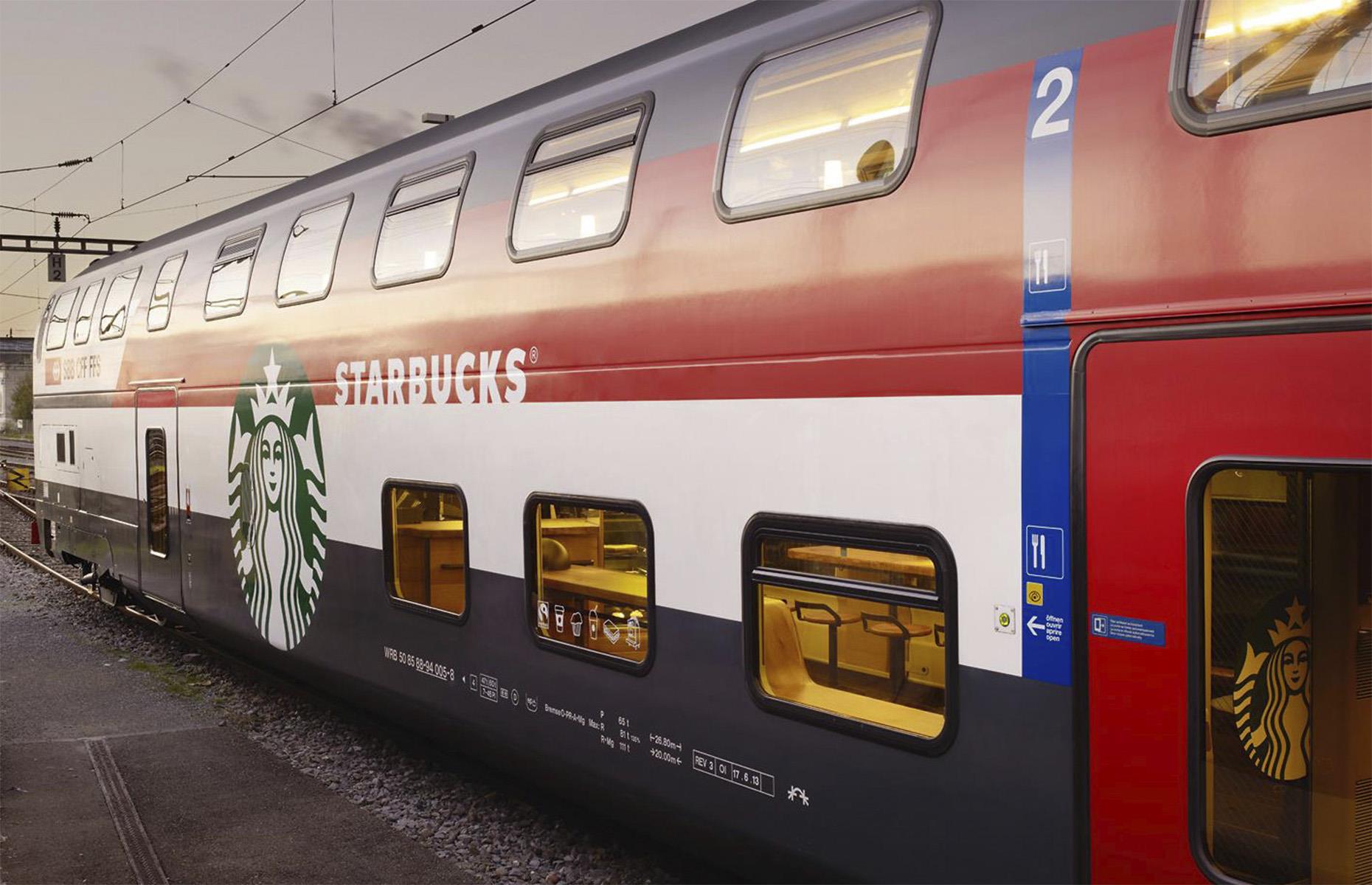 Starbucks train carriage, Switzerland