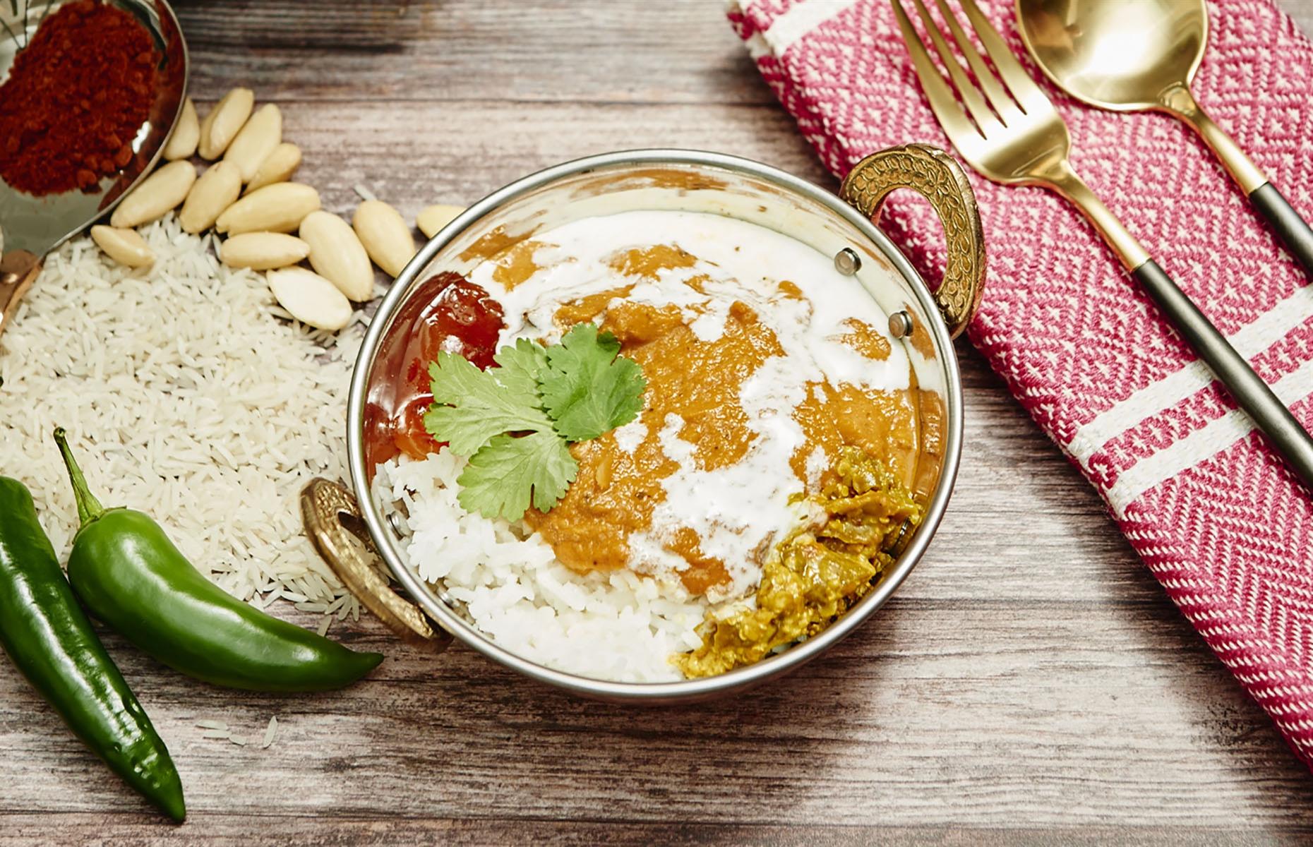 Slow-cooked aubergine masala