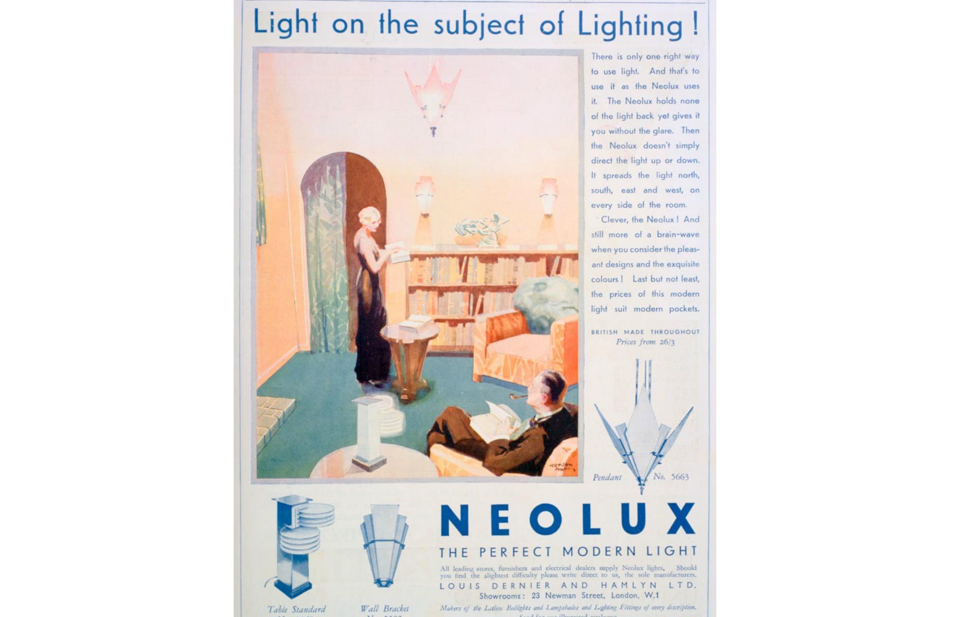 1931: Neolux light fittings