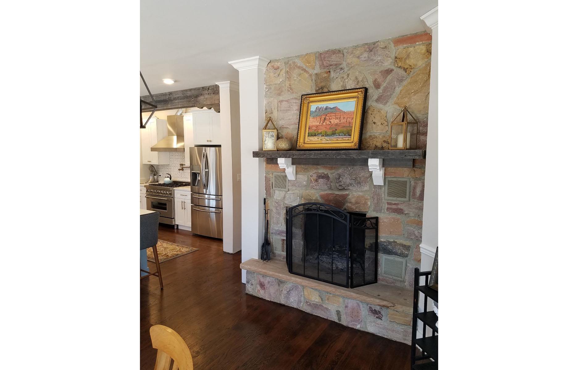 After: the fireplace 