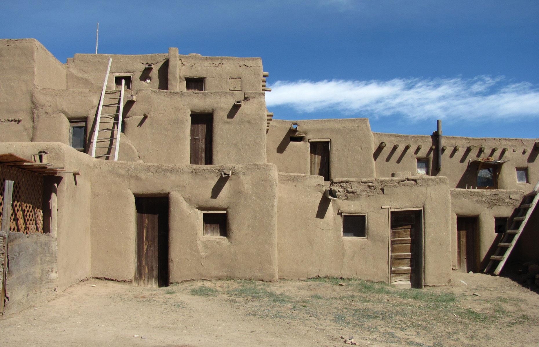 Adobe-Häuser, Taos-Pueblo, New Mexico, USA