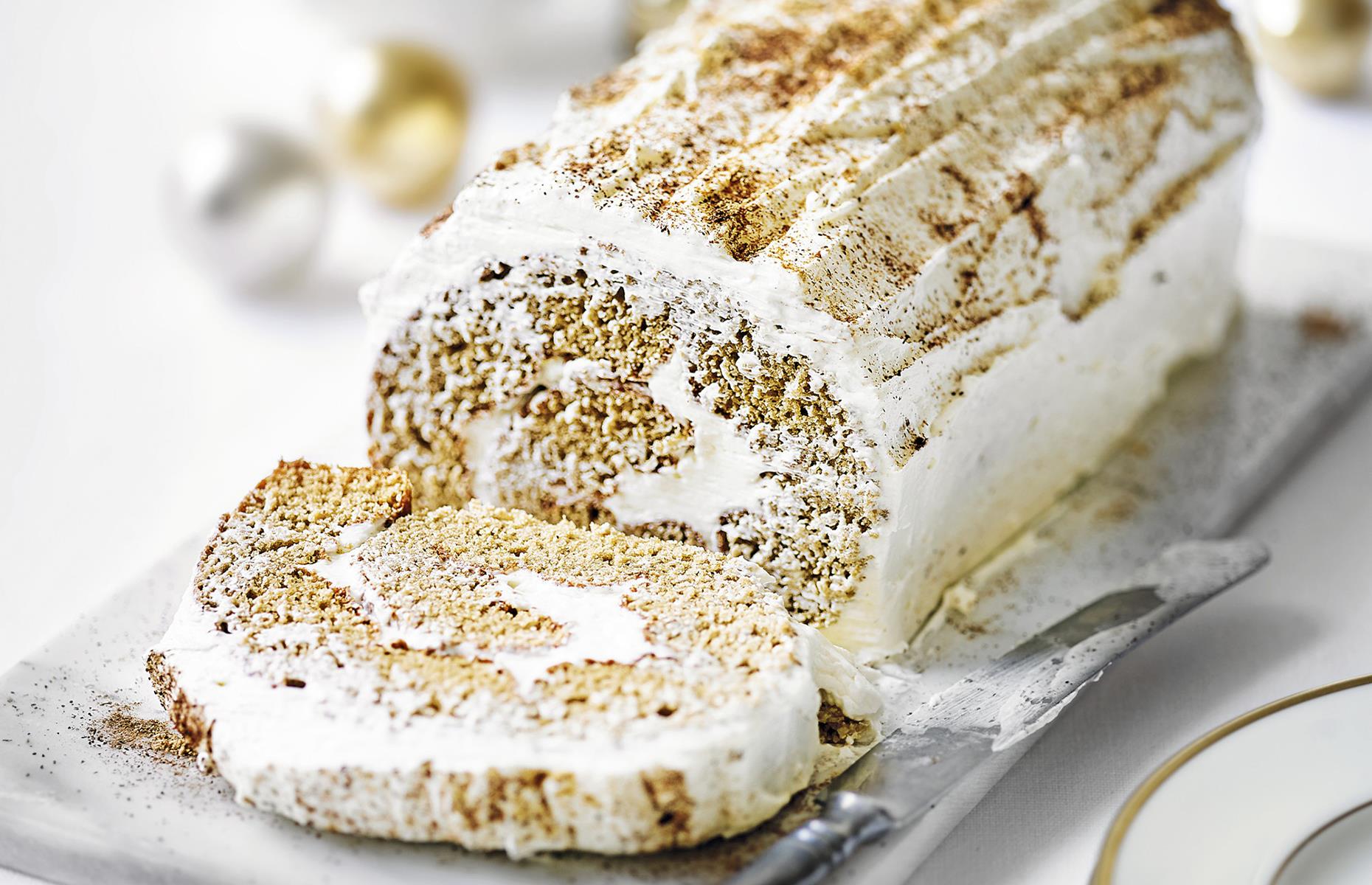Desserts: gingerbread yule log