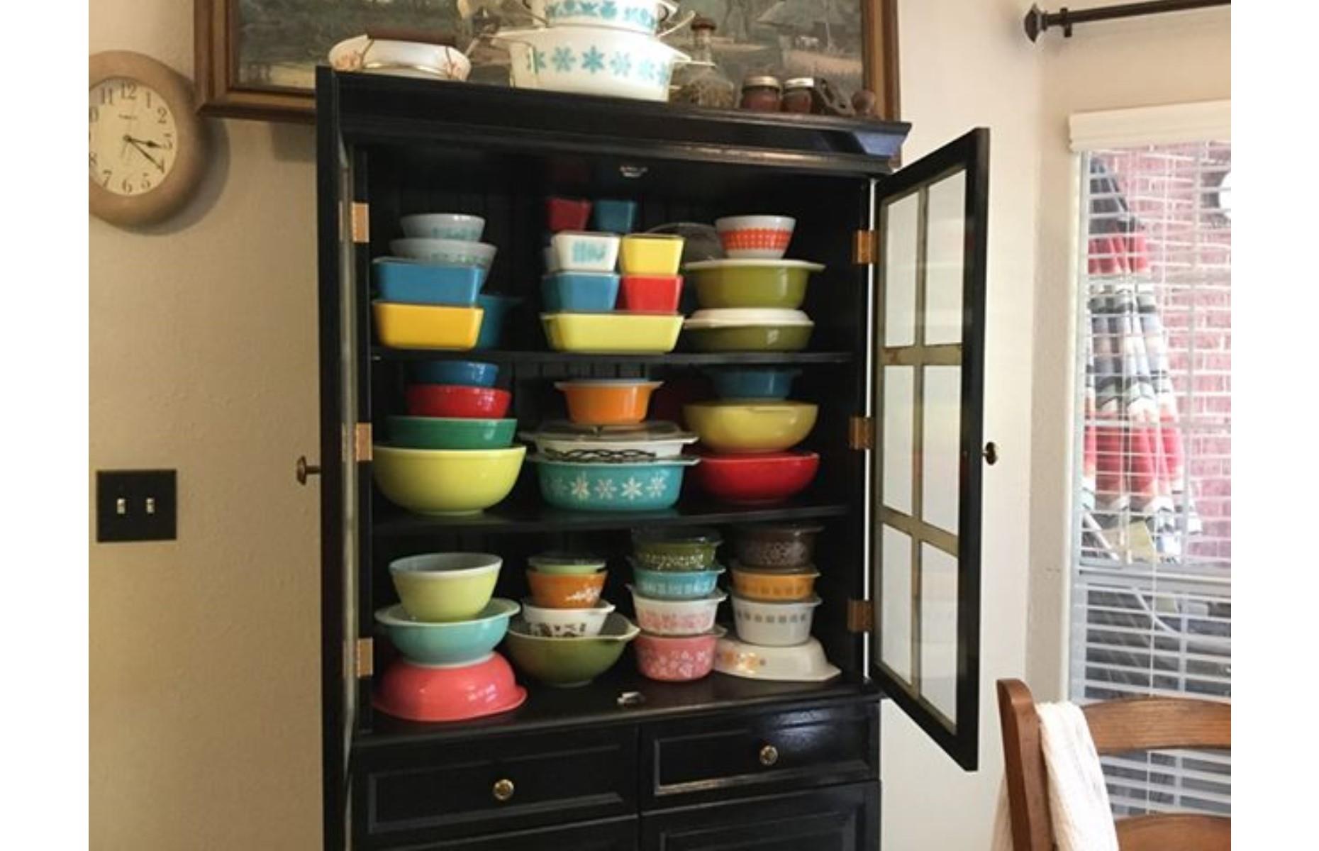 Turquoise Pyrex dish set: $700