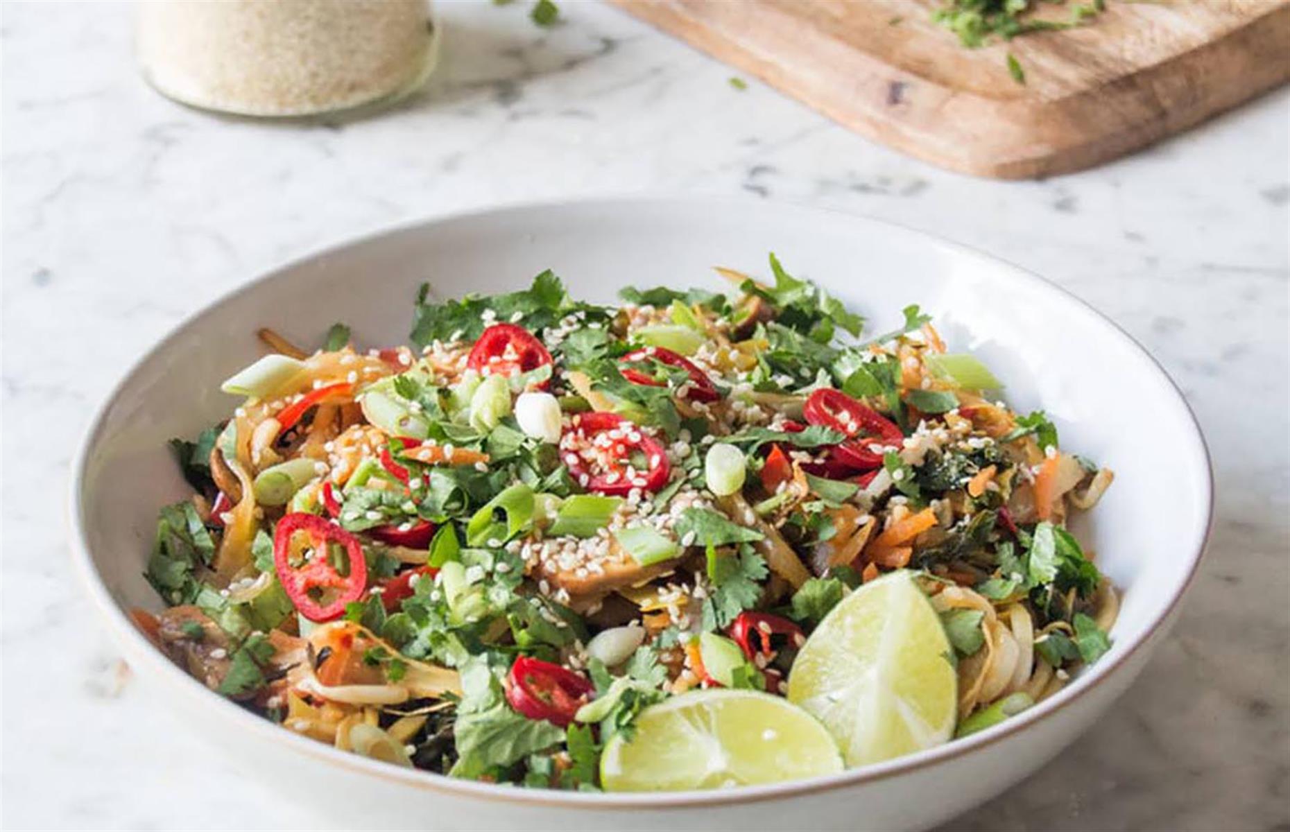 Potato yaki udon noodles 