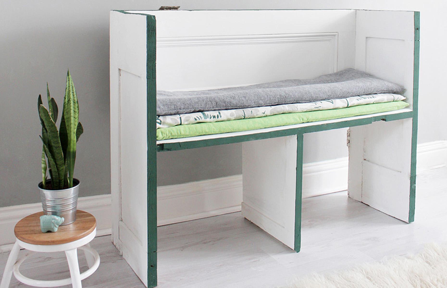 Reclaimed door bench