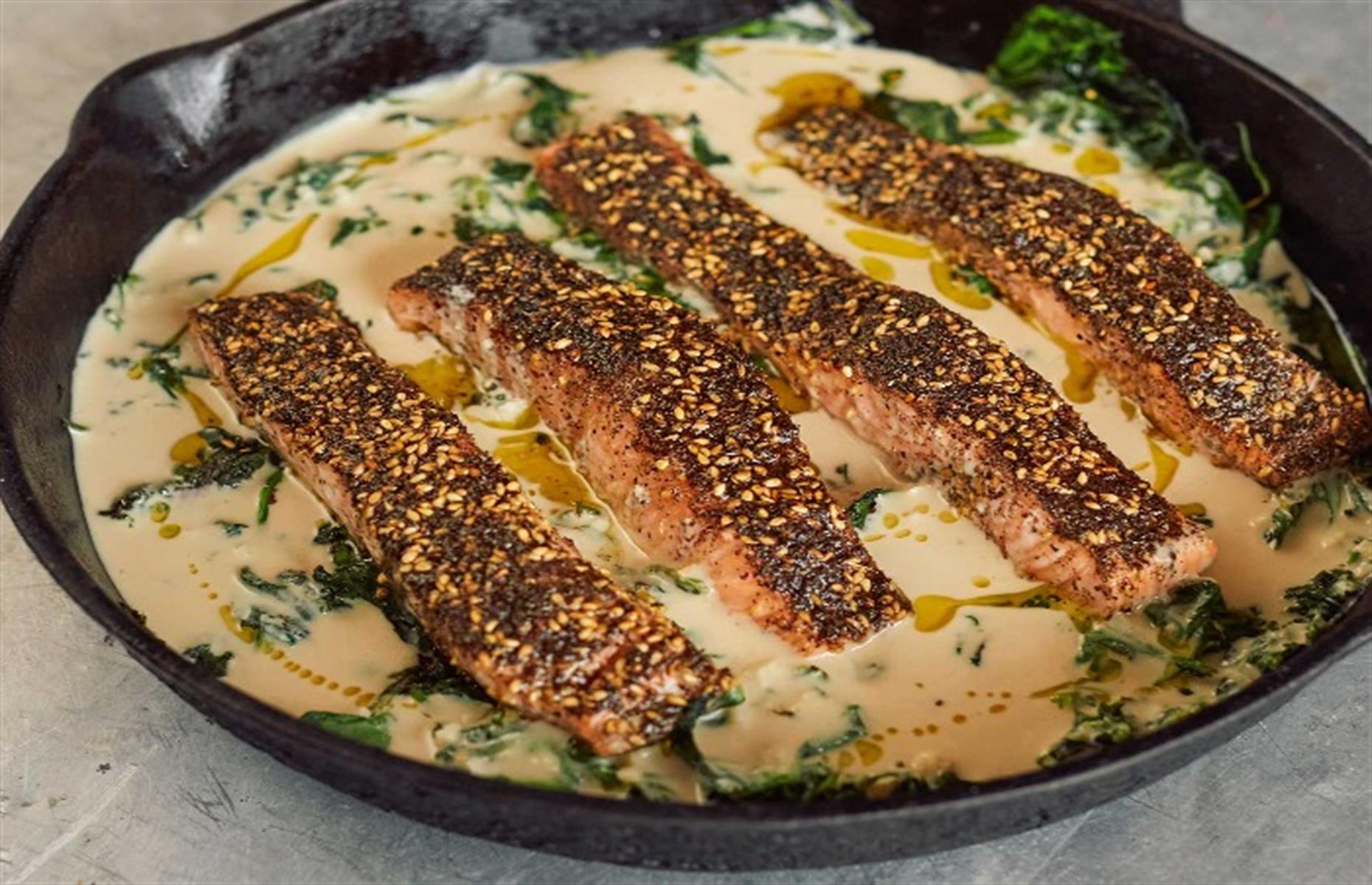 Za'atar salmon and tahini