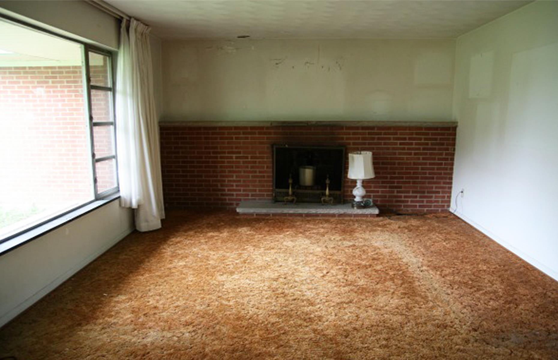 Before: a drab and dated living room