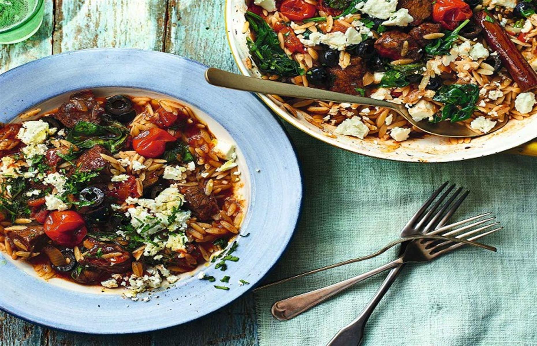 One-pot baked lamb orzo