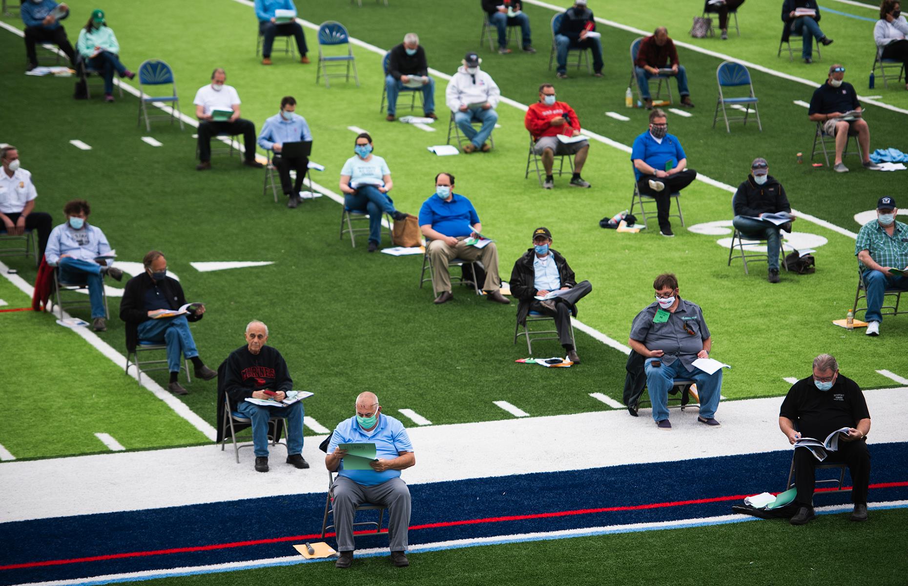 Worcester, Massachusetts: A town hall meeting on a football field