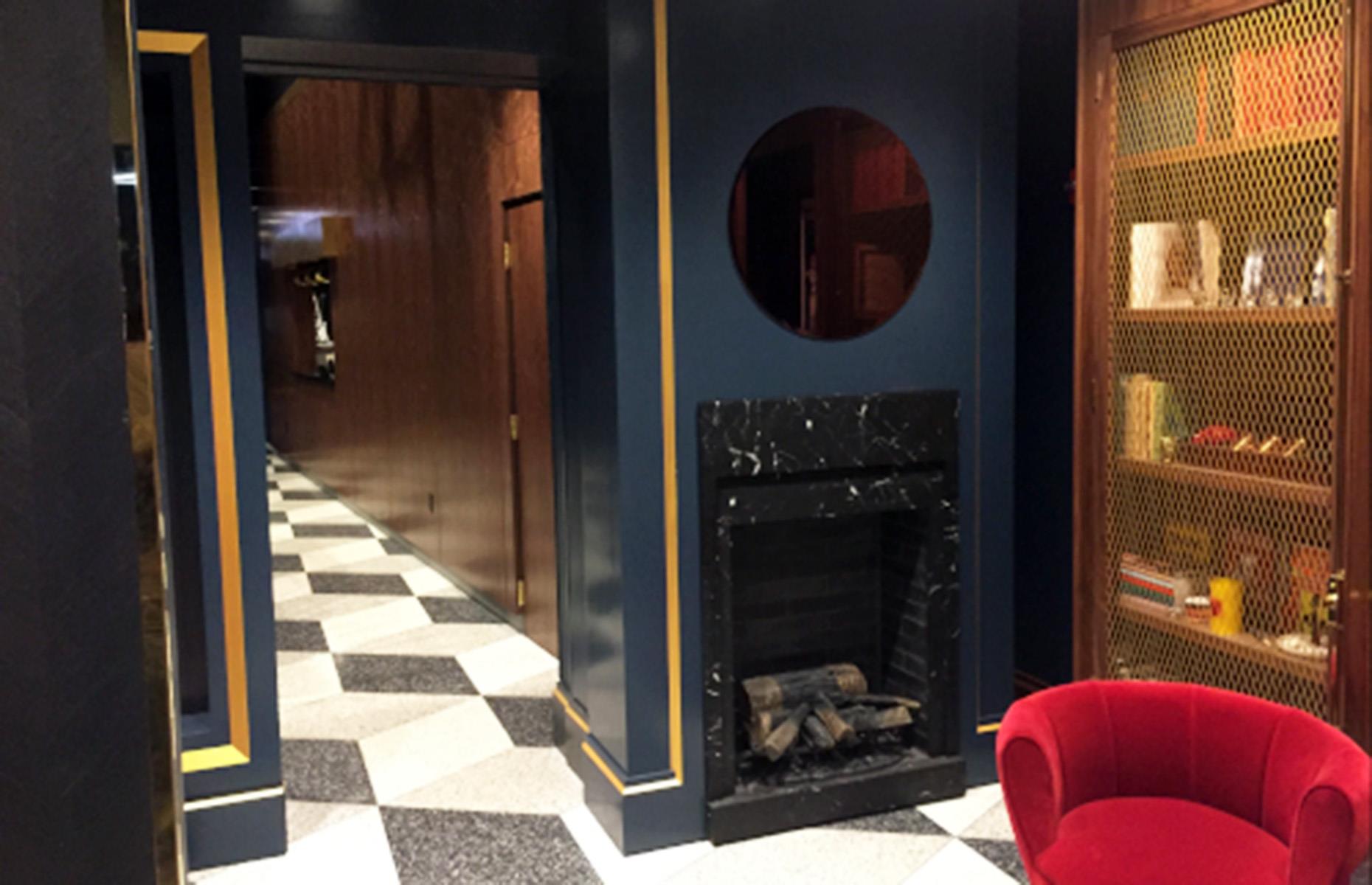 Secret sliding fireplace