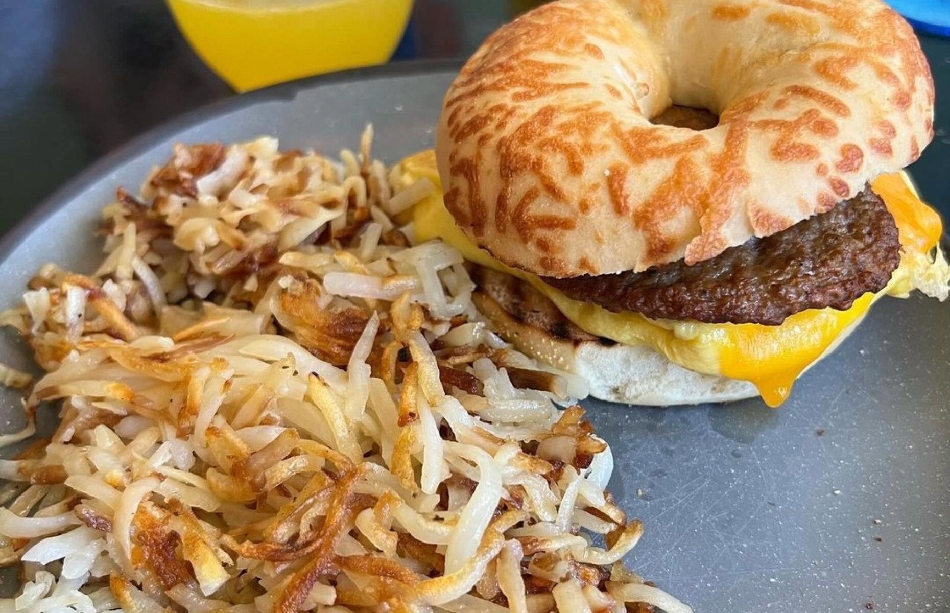 South Carolina: breakfast sandwich, Café Strudel, Lexington and West Columbia