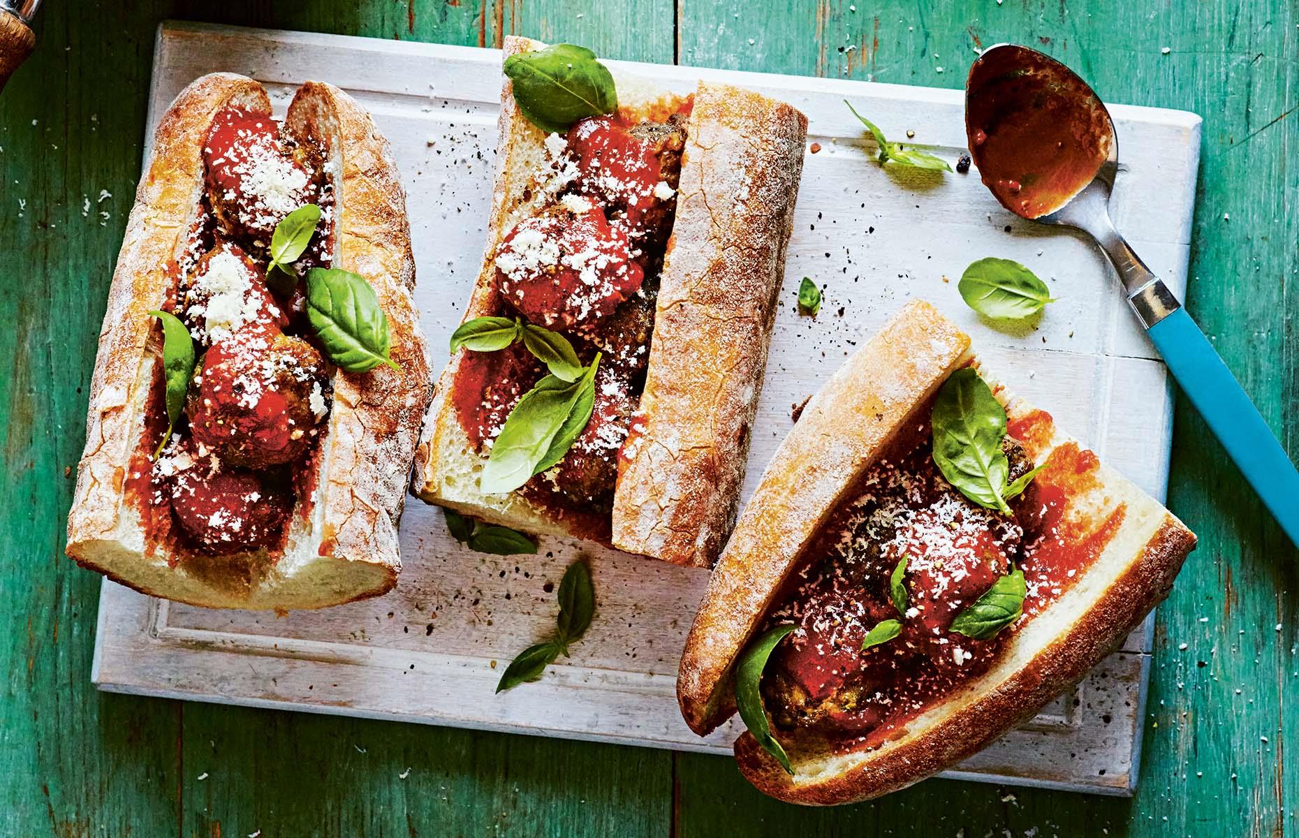 Baked meatball sub