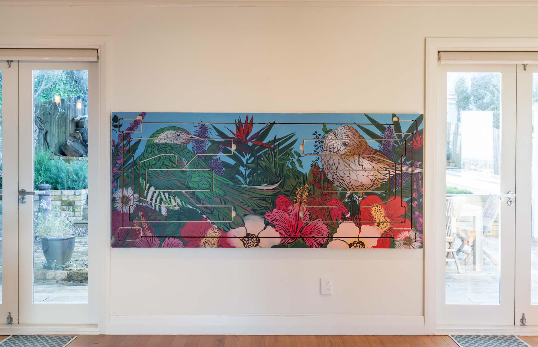 Before: an artistic wall mural