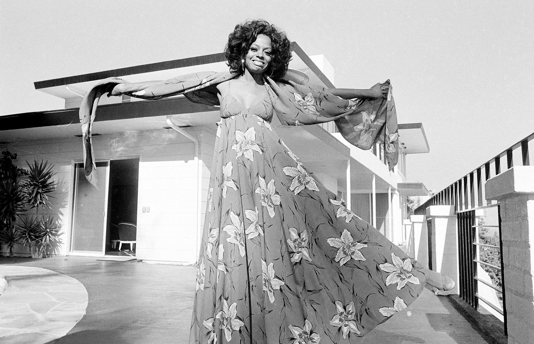 Diana Ross poses on her driveway