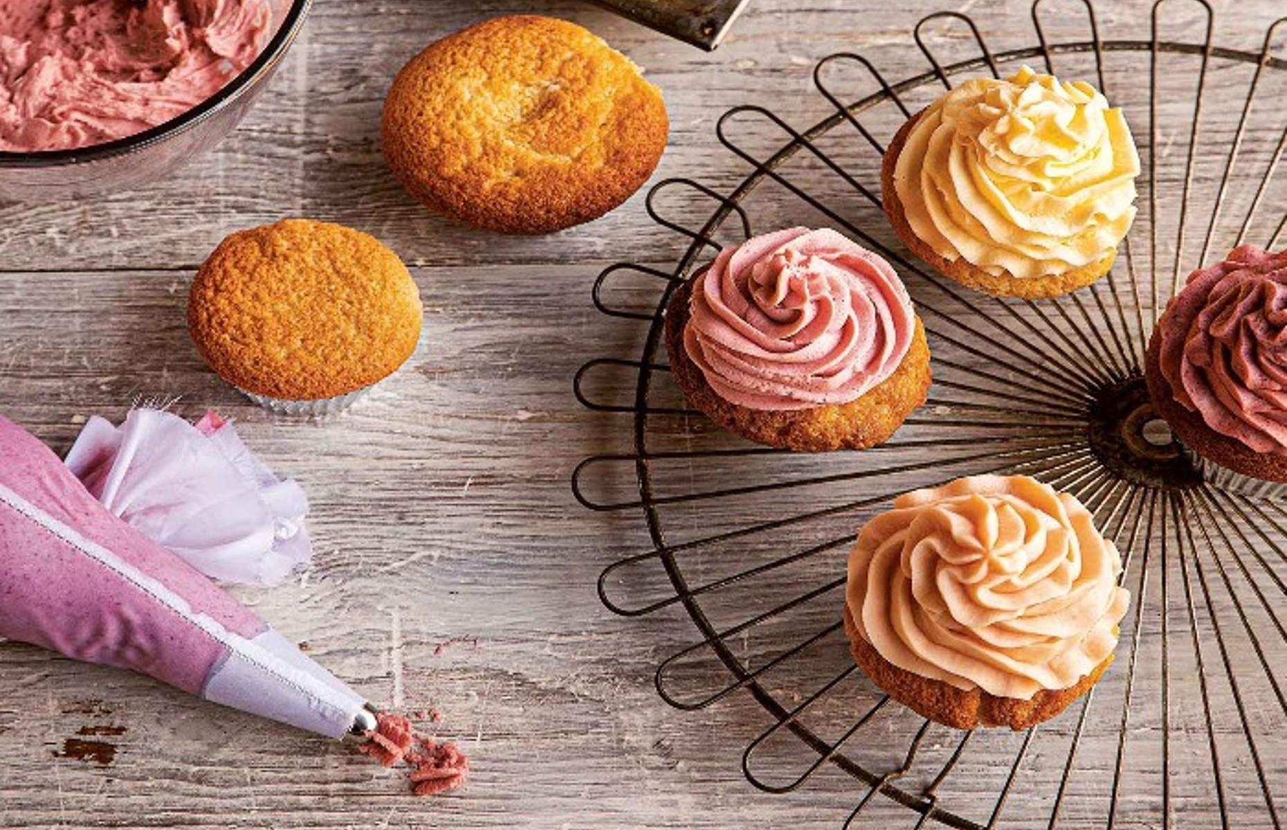 55. Buttercream fruit cupcakes