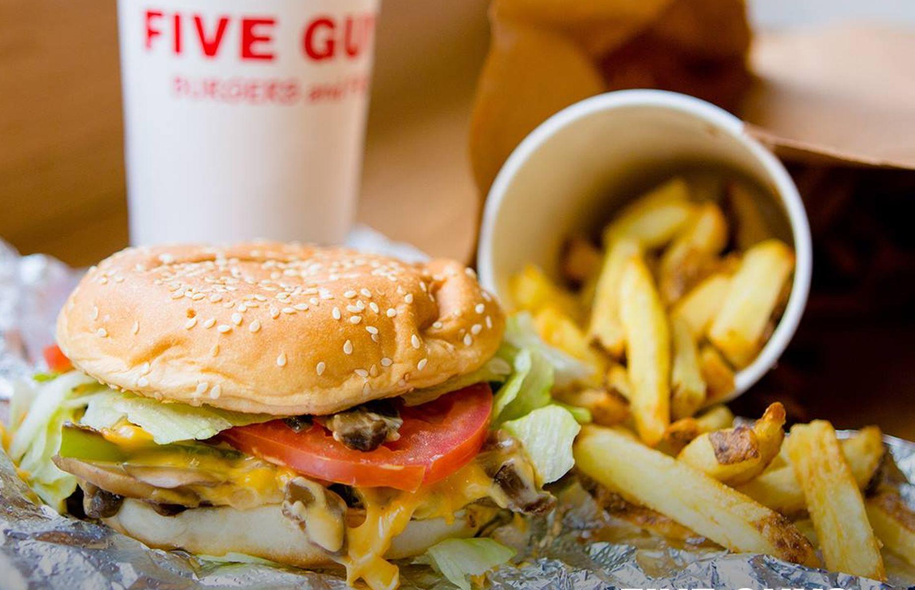 Five Guys: veggie sandwich