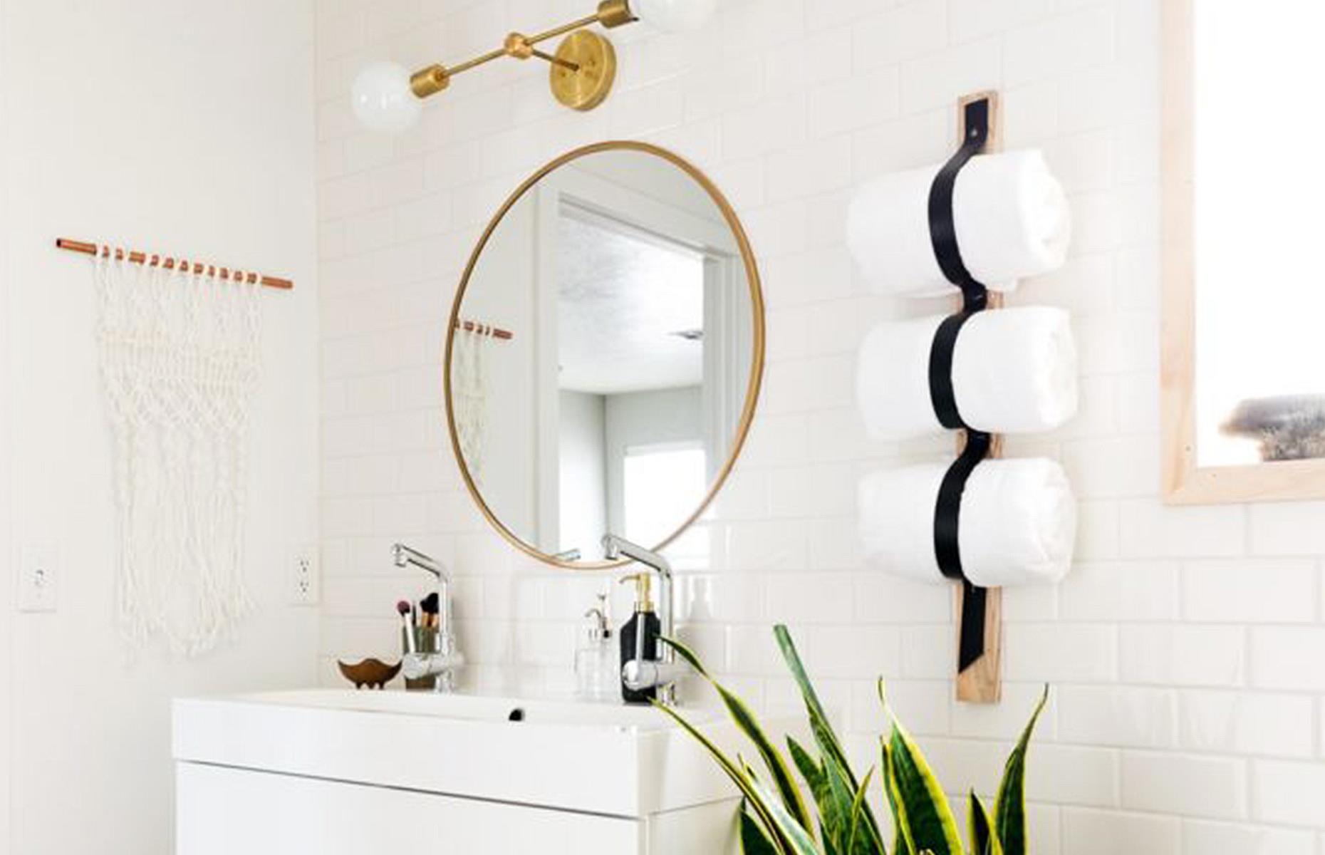 After: a modern metro-tiled bathroom