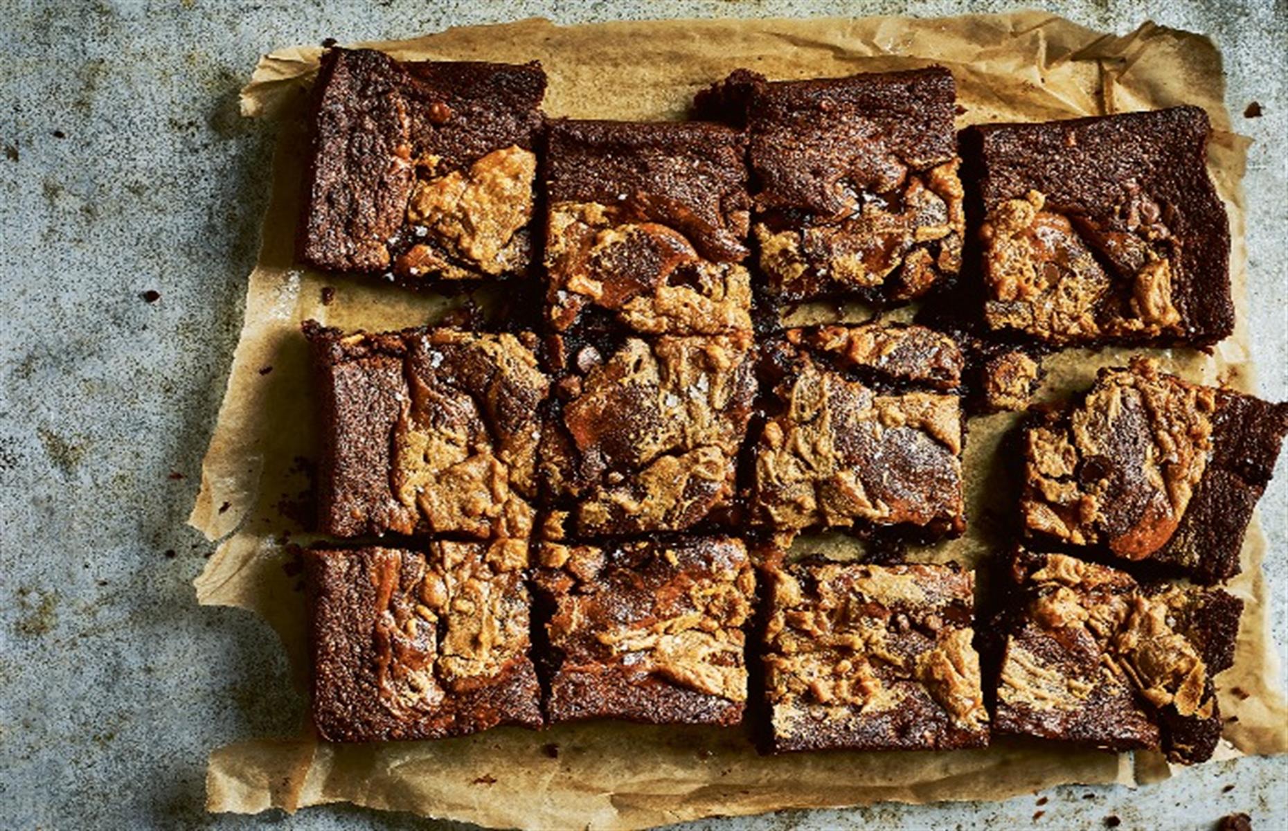 61. Peanut butter caramel brownies