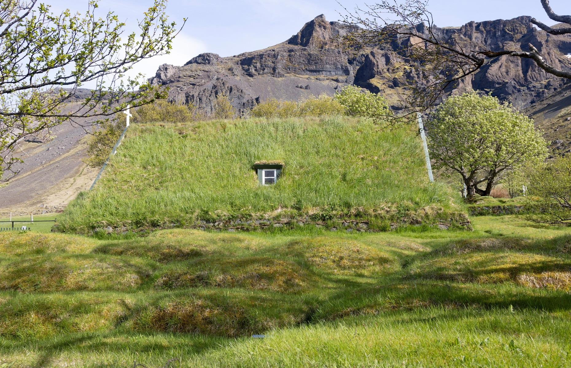 Turf homes, Hofskirkja, Iceland
