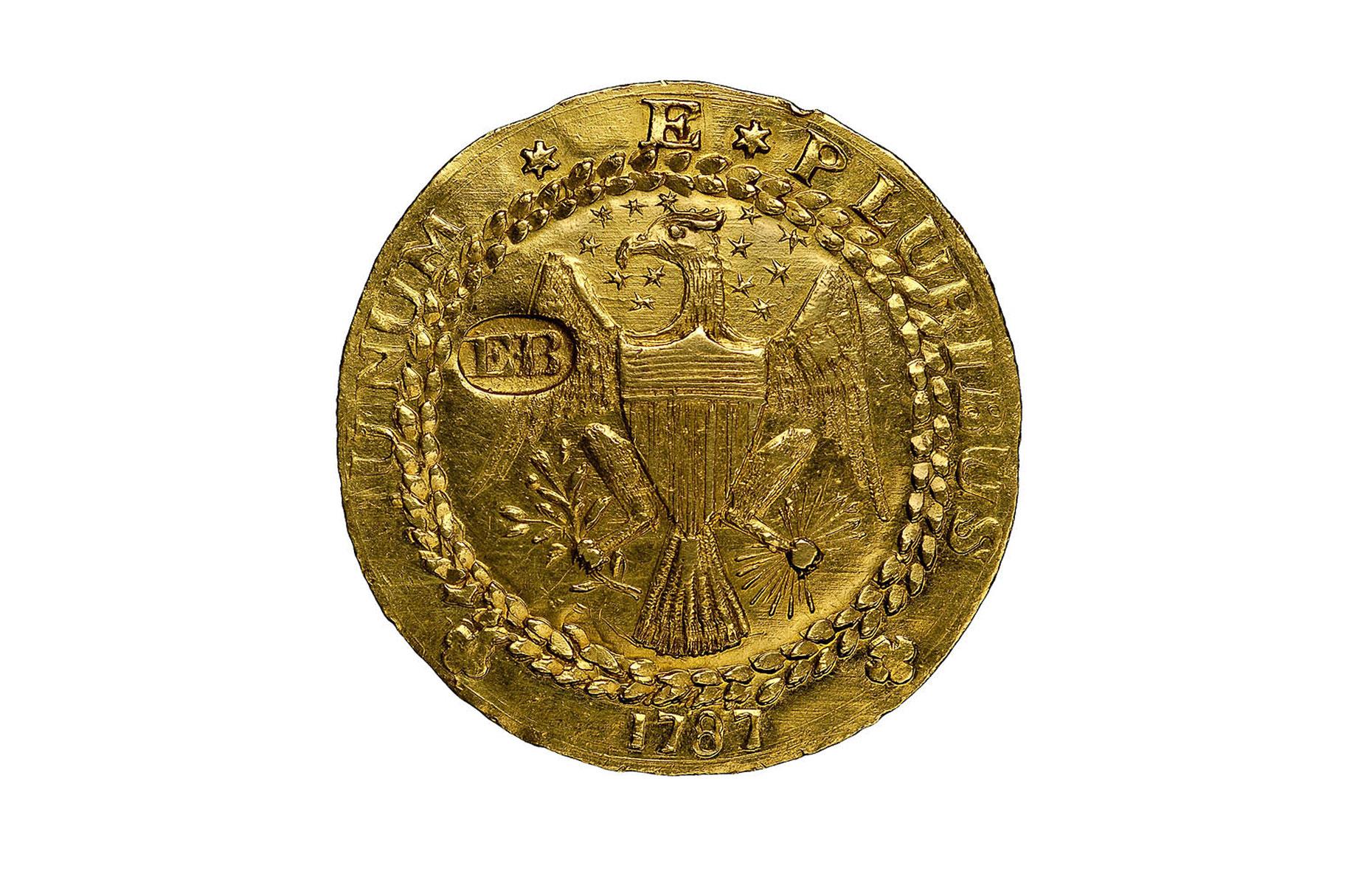 3. 1787 Brasher Doubloon EB Punch on Wing: $9.36 million ($11.1m/£8.3m today)