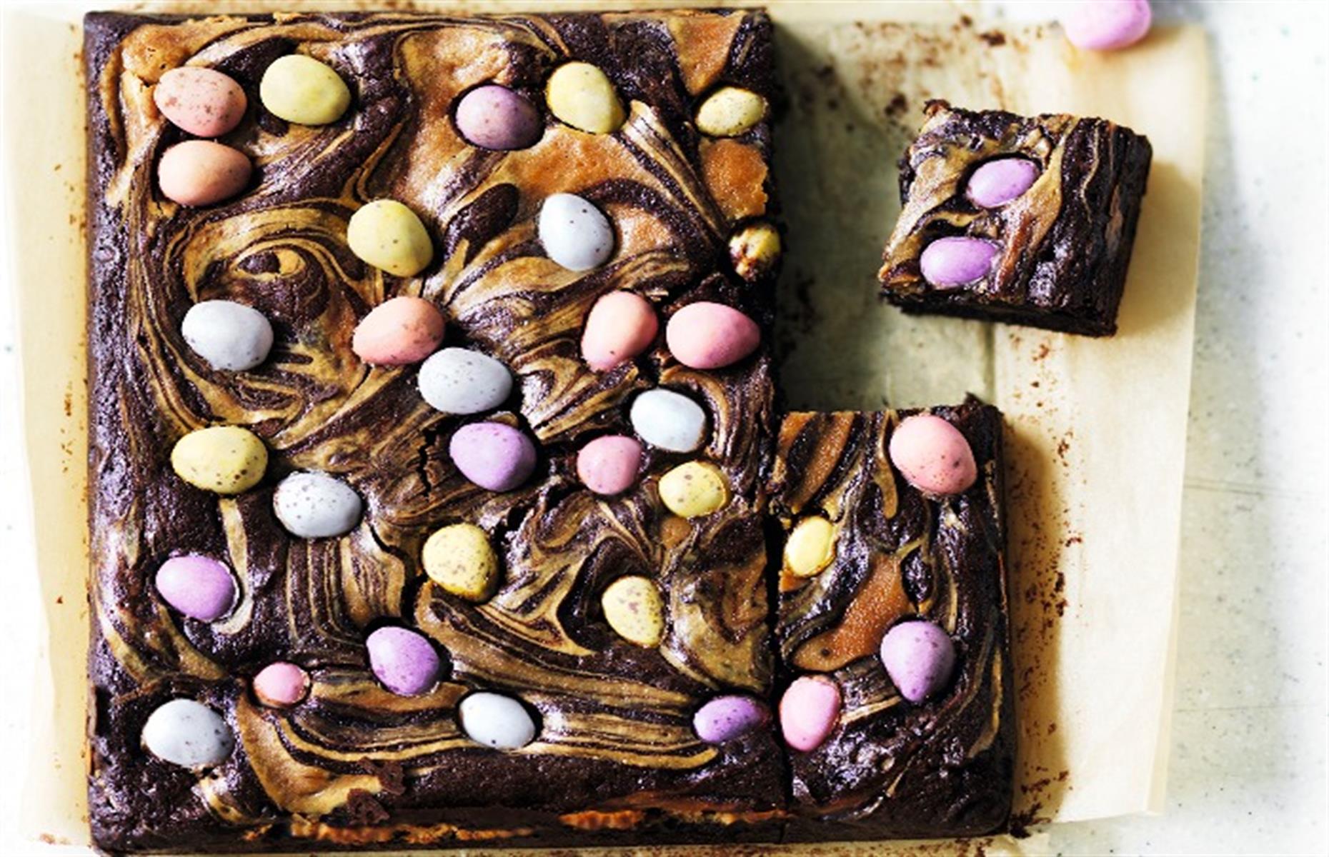 Swirled chocolate egg brownies
