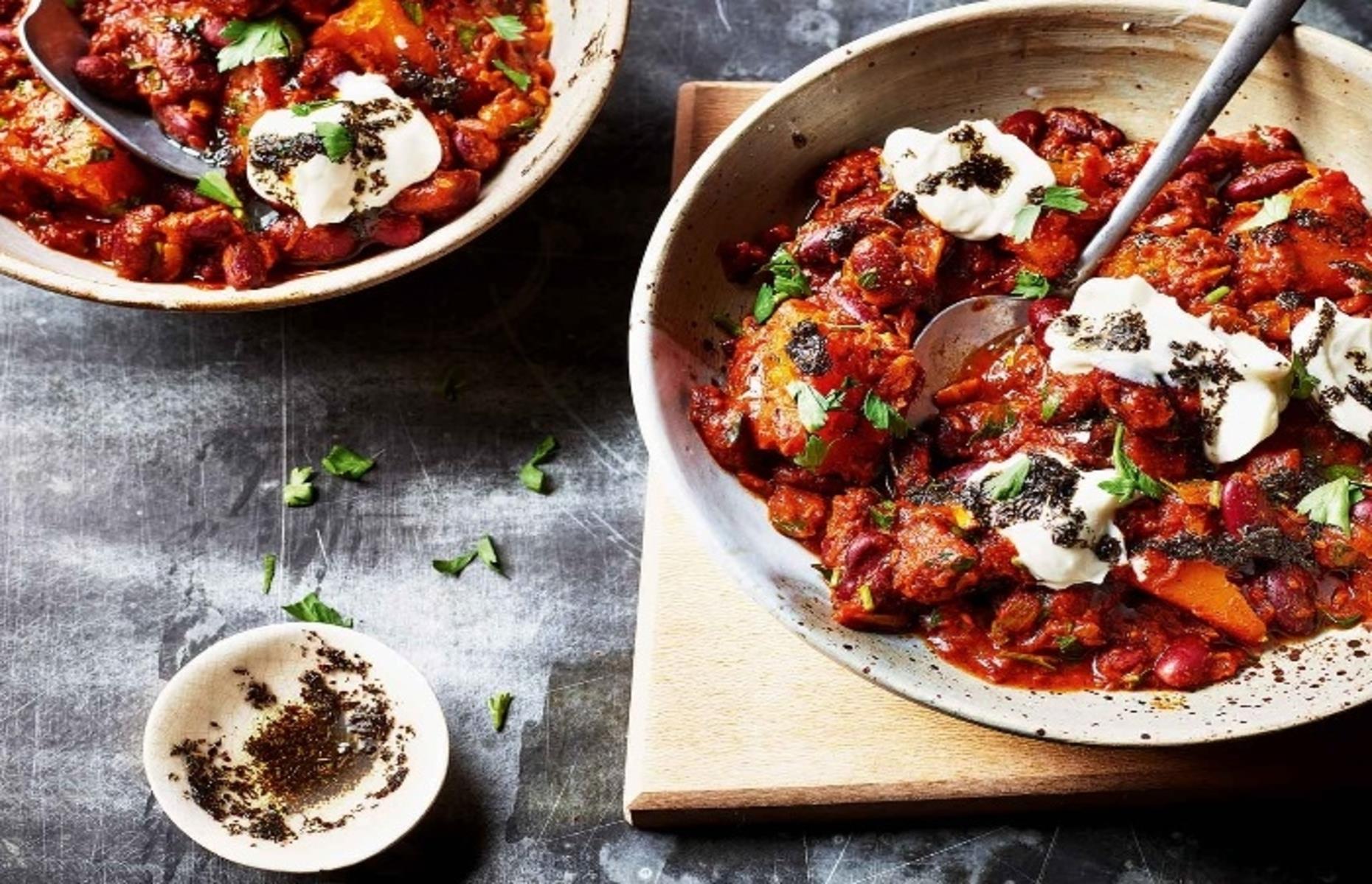 Kidney bean and sweet potato stew