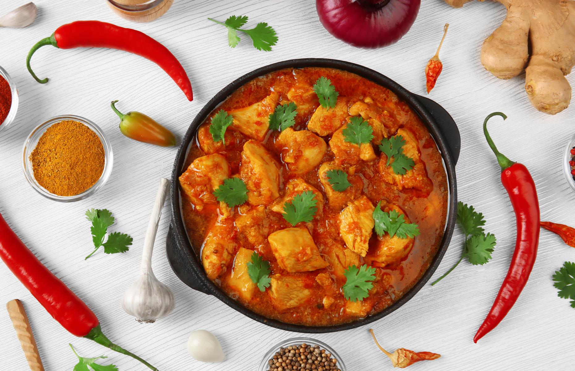 Eligir un plato de curry demasiado picante